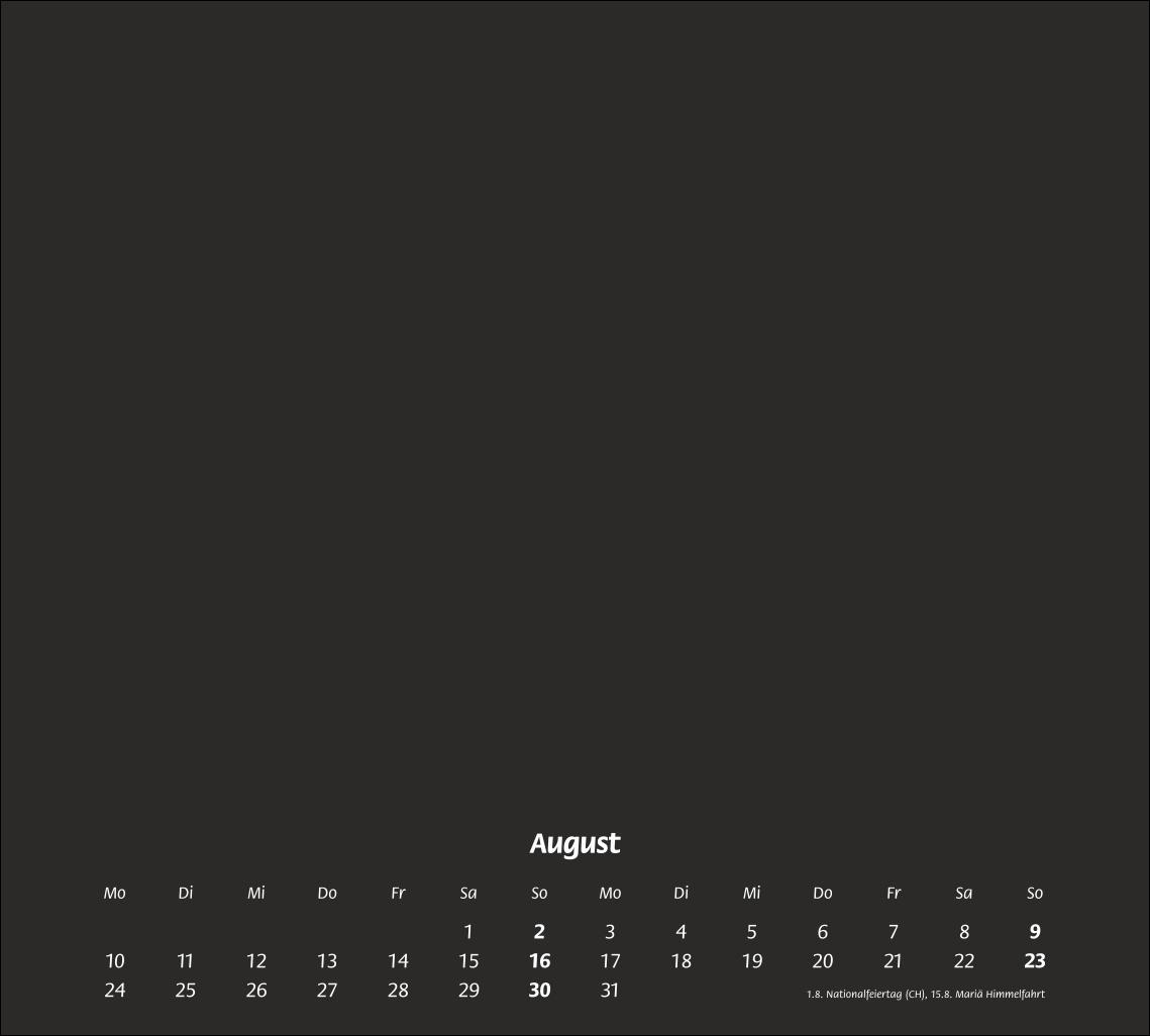 Beispielinhalt (Bild) times&more Bastelkalender schwarz 2026
