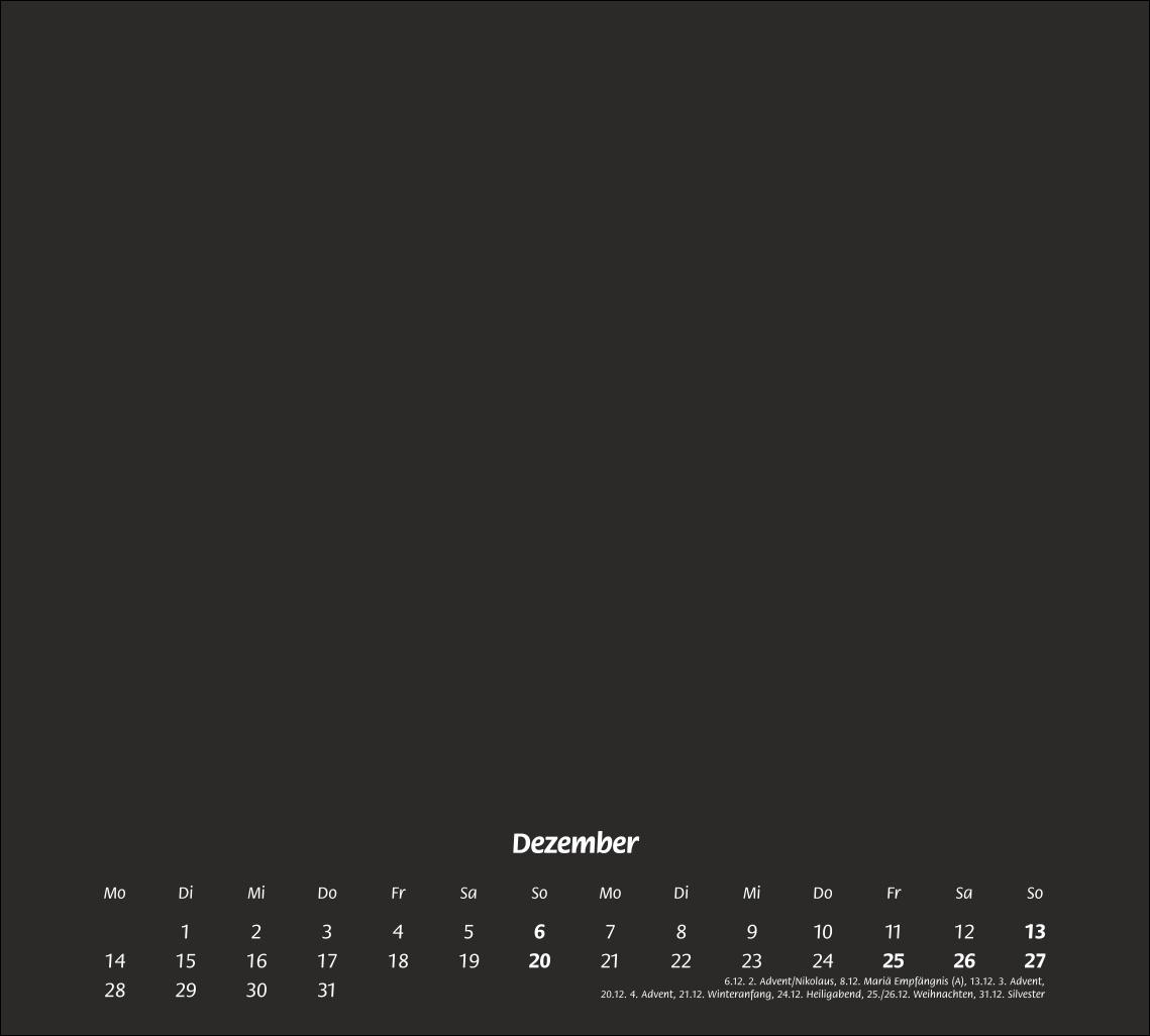 Beispielinhalt (Bild) times&more Bastelkalender schwarz 2026