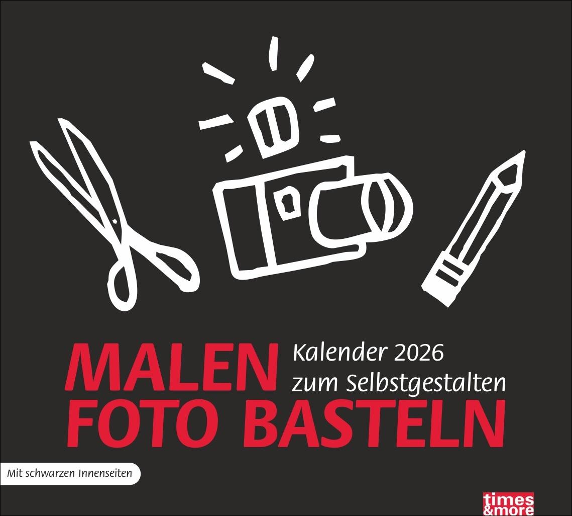 Vorderes Coverbild times&more Bastelkalender schwarz 2026