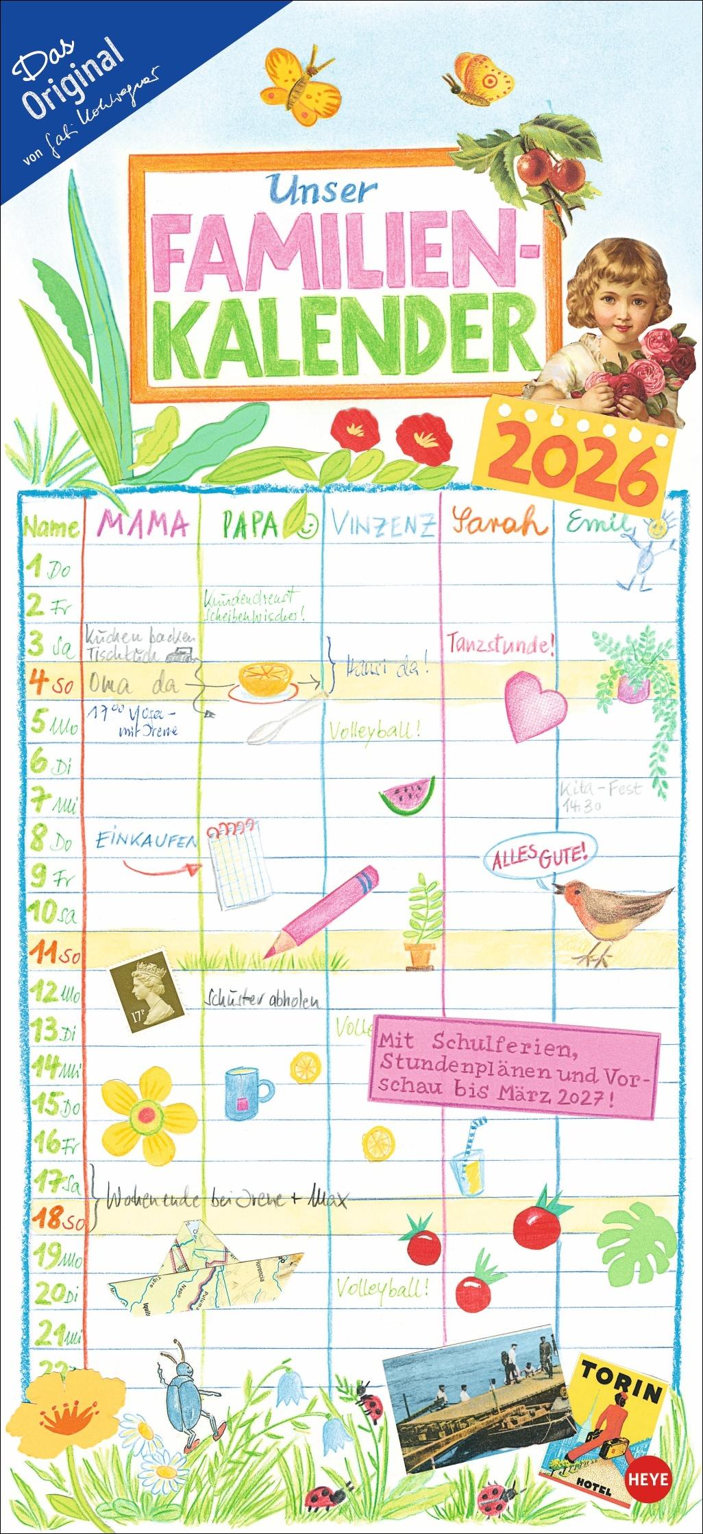 Vorderes Coverbild Gabi Kohwagner Unser Familienkalender 2026