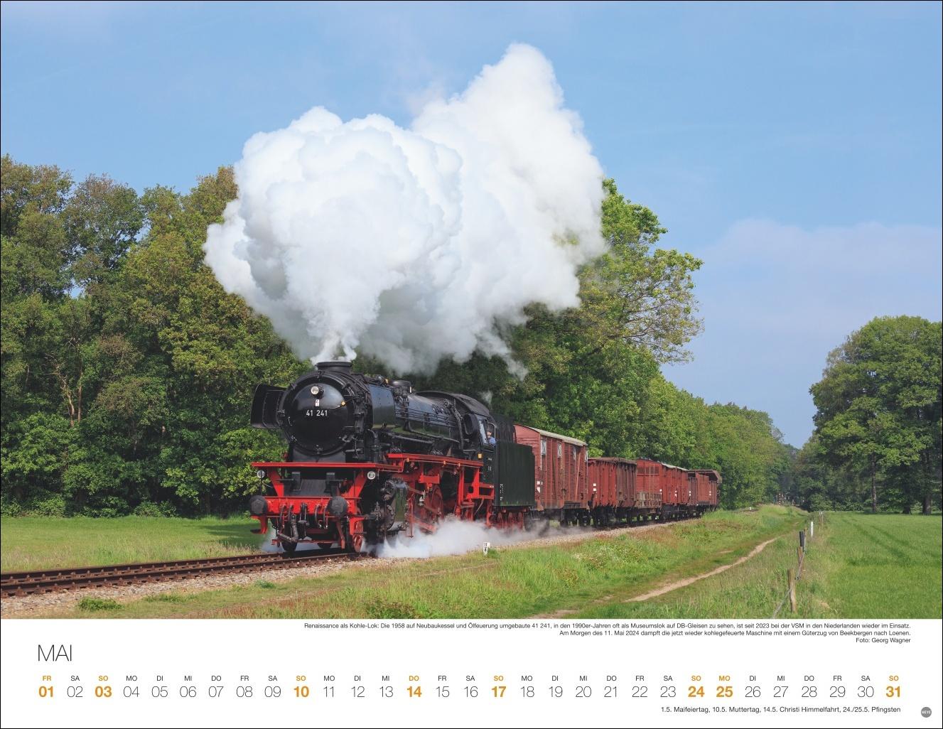 Beispielinhalt (Bild) Feurige Dampfloks Posterkalender 2026