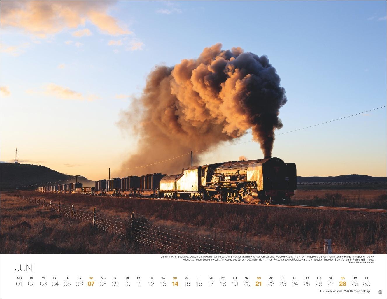Beispielinhalt (Bild) Feurige Dampfloks Posterkalender 2026