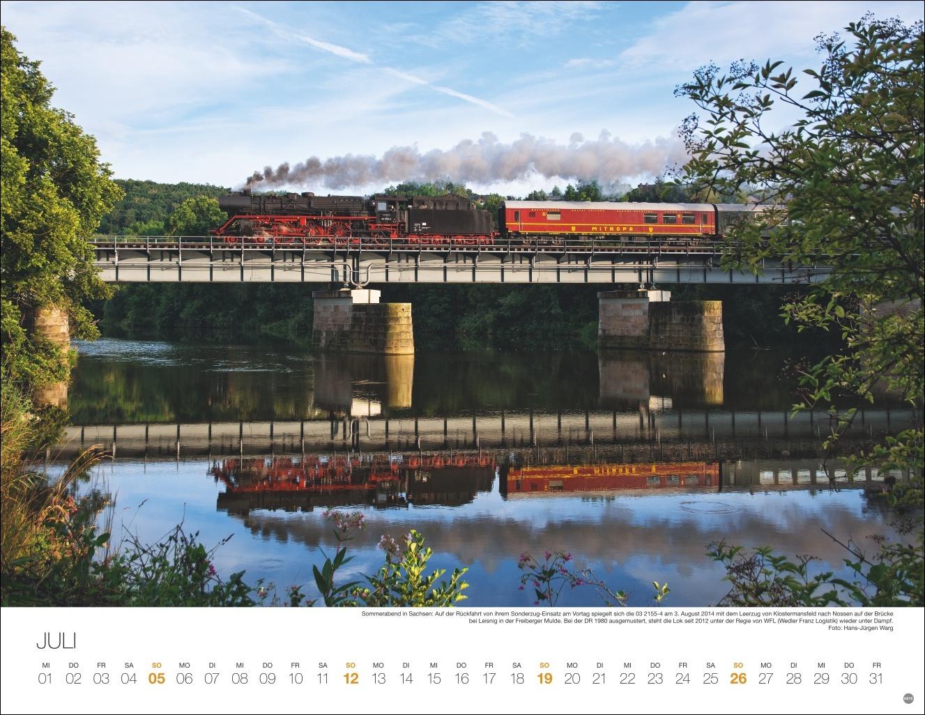 Beispielinhalt (Bild) Feurige Dampfloks Posterkalender 2026