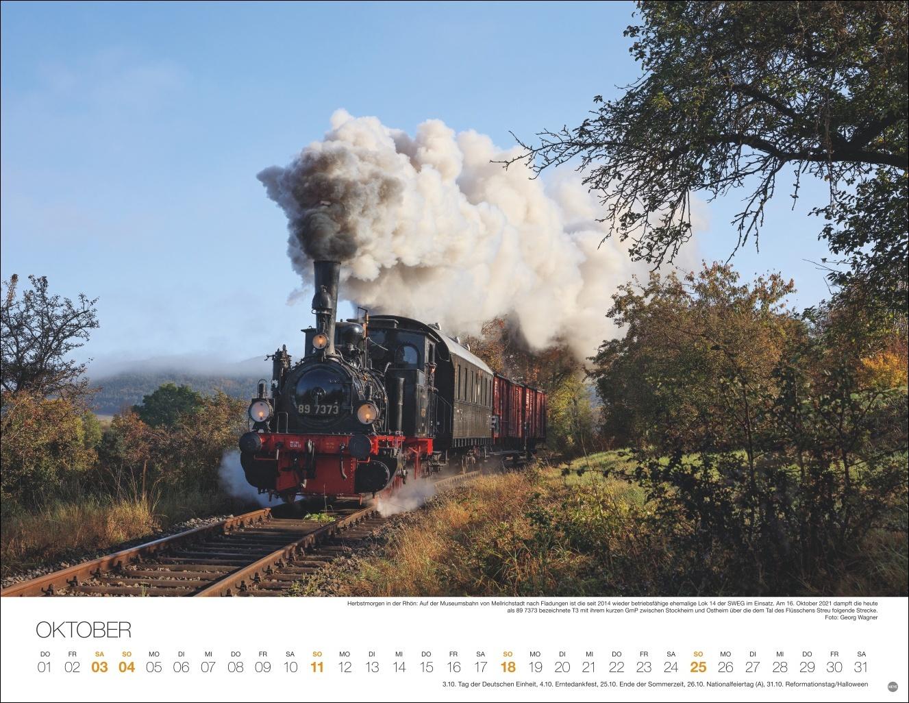 Beispielinhalt (Bild) Feurige Dampfloks Posterkalender 2026