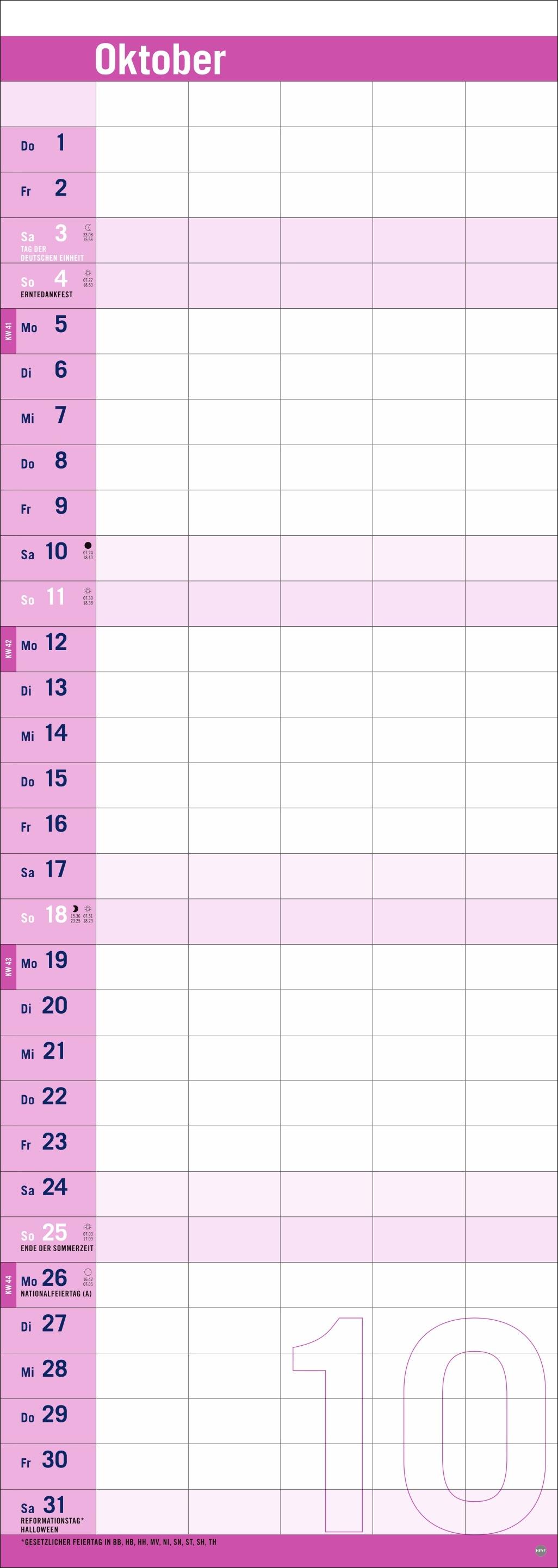 Beispielinhalt (Bild) Allround-Familienplaner Vertical Kalender 2026