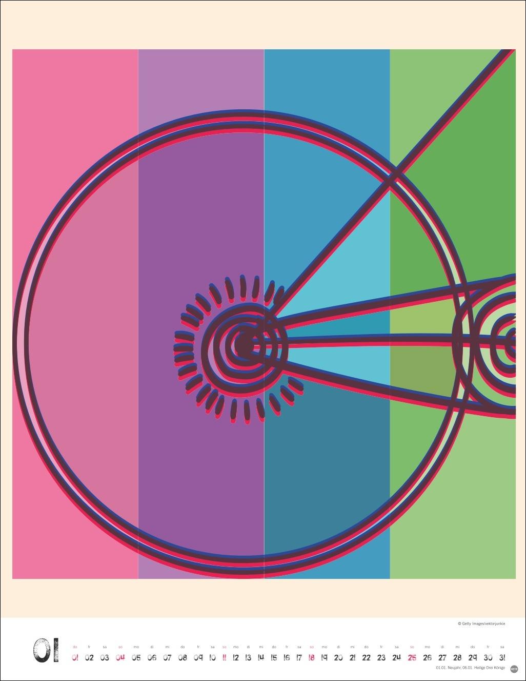 Beispielinhalt (Bild) Bike Art Posterkalender 2026