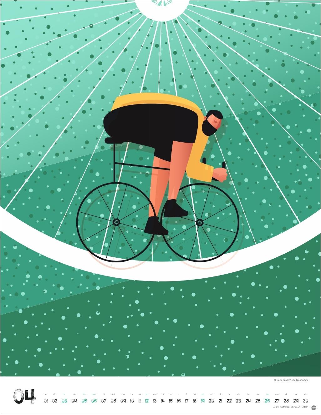 Beispielinhalt (Bild) Bike Art Posterkalender 2026