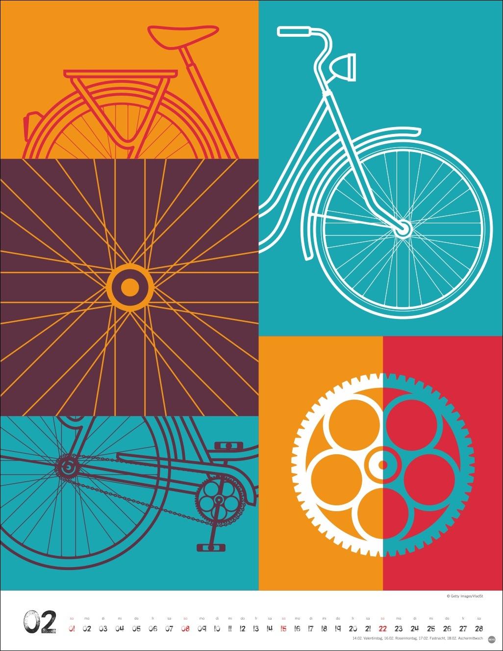 Beispielinhalt (Bild) Bike Art Posterkalender 2026