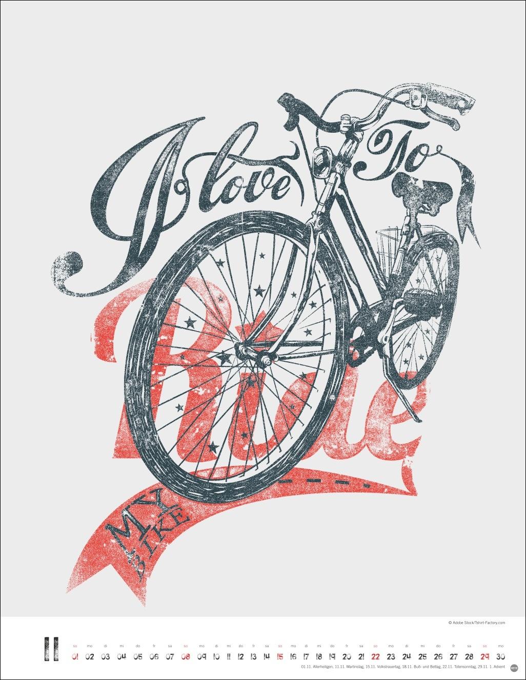 Beispielinhalt (Bild) Bike Art Posterkalender 2026