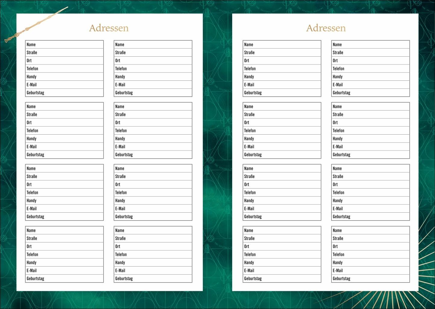 Beispielinhalt (Bild) Harry Potter Schülerkalender A5 2026 - 17 Monate ab August 2025