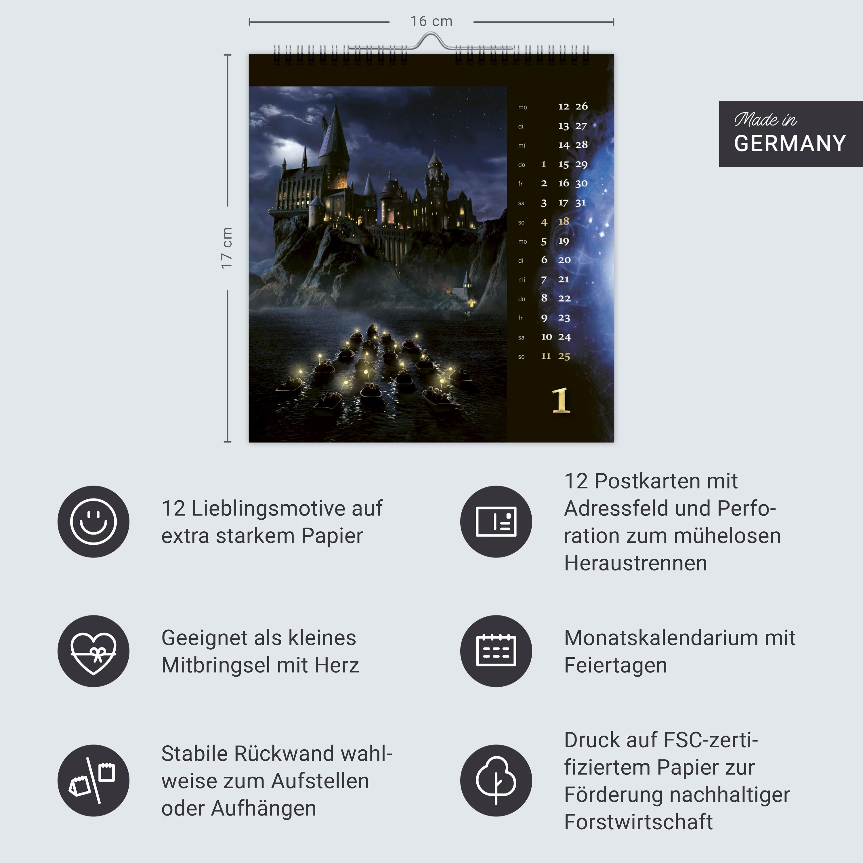 Beispielinhalt (Bild) Harry Potter Filmplakate Postkartenkalender 2026