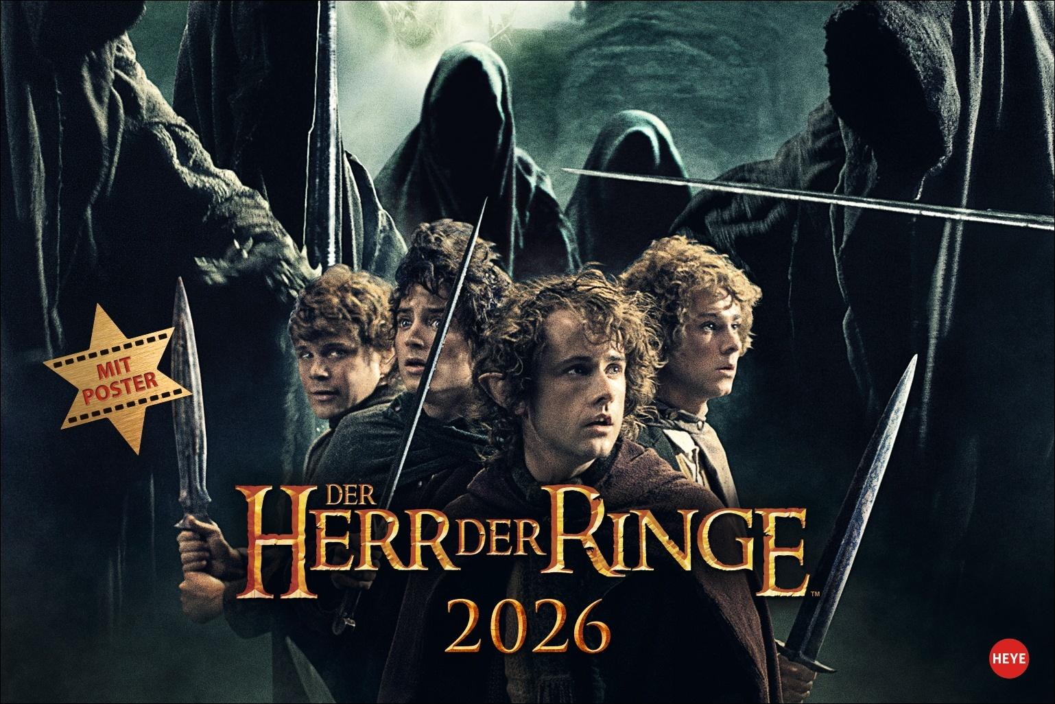 Vorderes Coverbild Der Herr der Ringe Broschur XL Kalender 2026