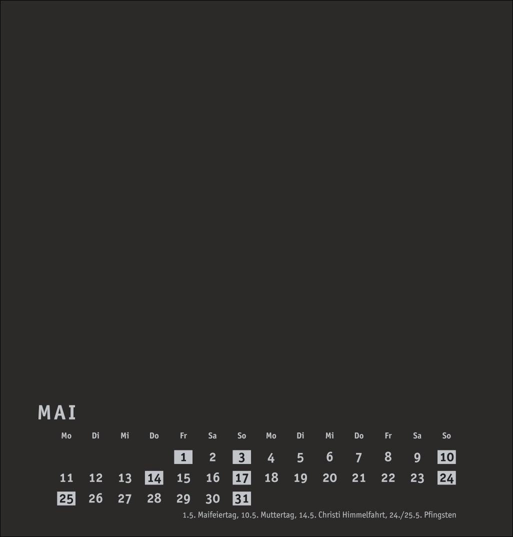 Beispielinhalt (Bild) Premium-Bastelkalender schwarz mittel 2026