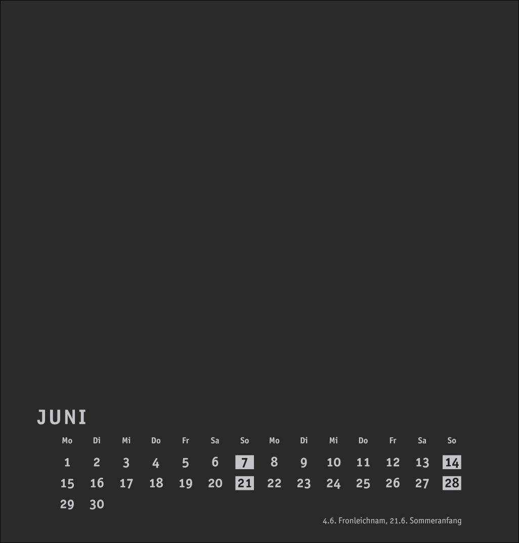 Beispielinhalt (Bild) Premium-Bastelkalender schwarz mittel 2026