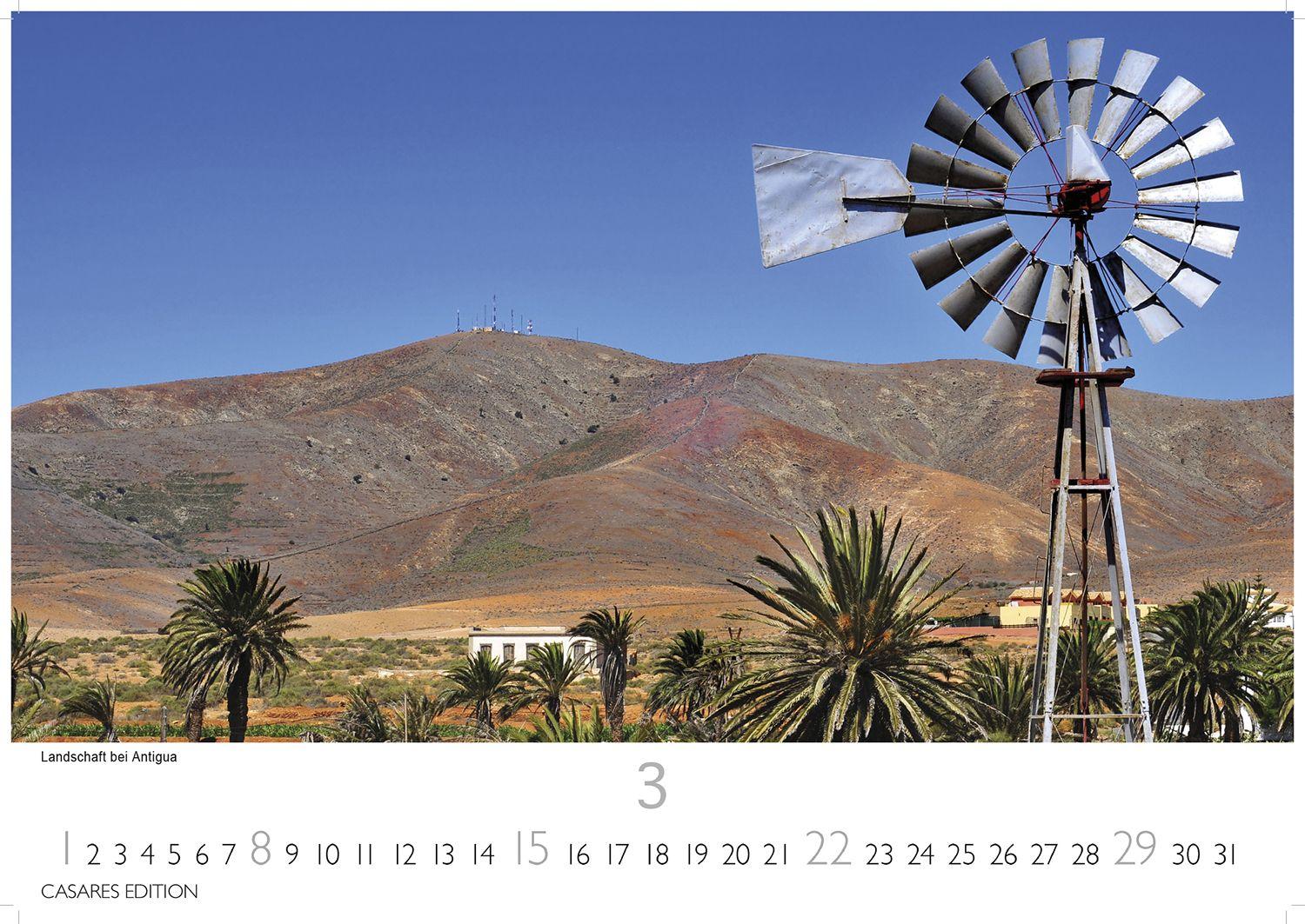 Beispielinhalt (Bild) Fuerteventura Kalender 2026 - Wandkalender | Fotokalender Spanien 24x35 cm - . mit Traumstränden, Sonne & Insel-Highlights