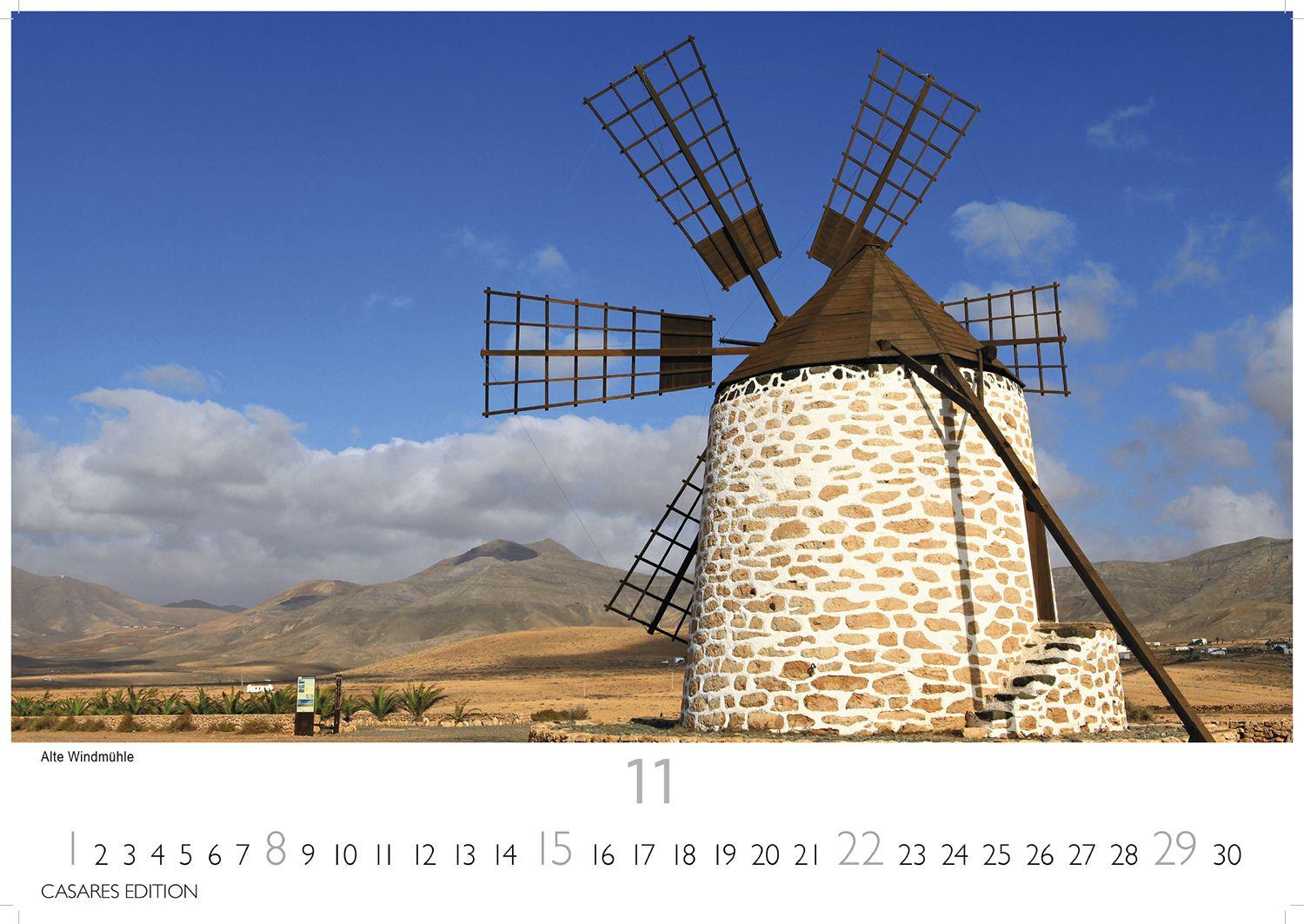 Beispielinhalt (Bild) Fuerteventura Kalender 2026 - Wandkalender | Fotokalender Spanien 24x35 cm - . mit Traumstränden, Sonne & Insel-Highlights