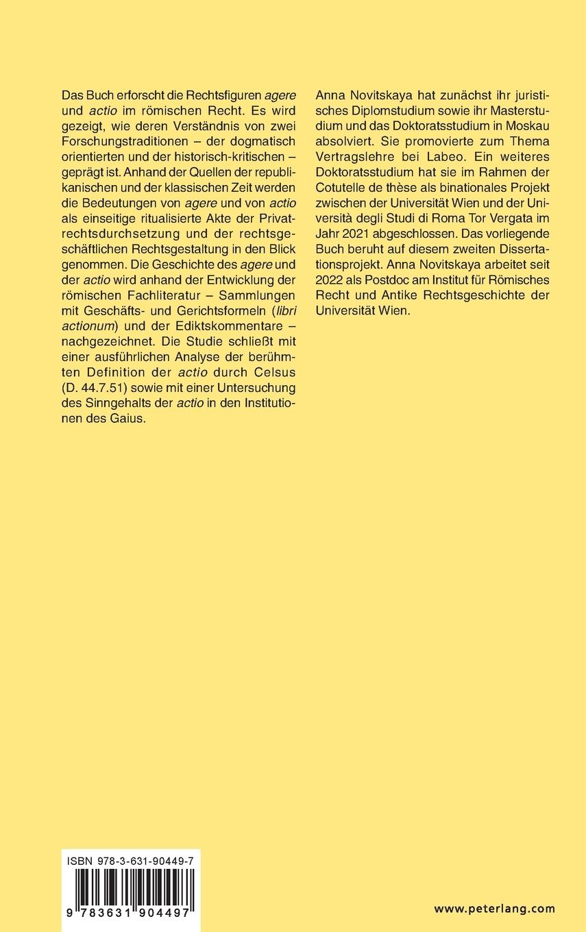 Rückseitencover Agere und Actio