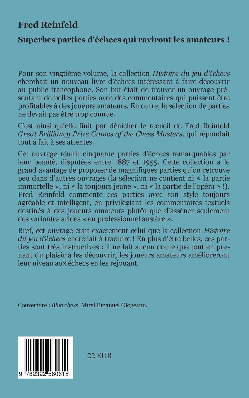 Rückseitencover Superbes parties d'échecs qui raviront les amateurs !