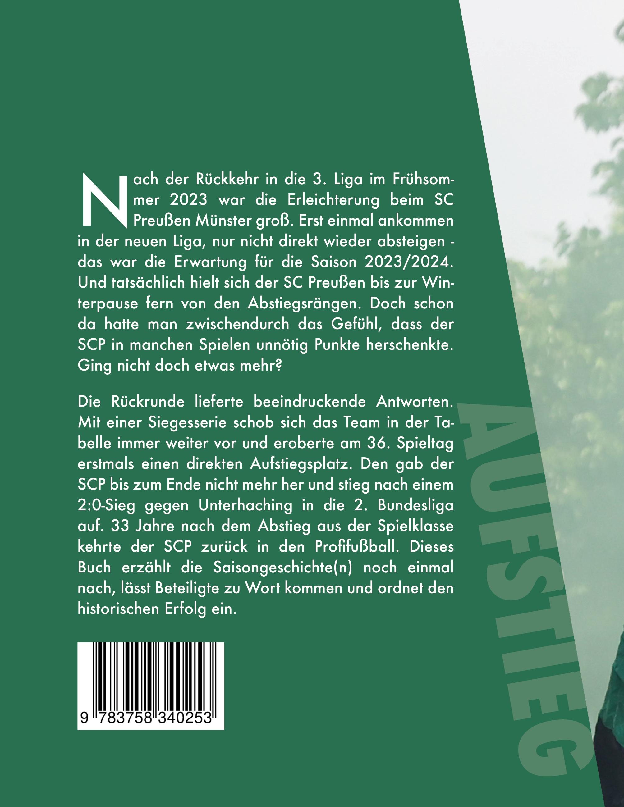 Rückseitencover Preußen Münster Jahrbuch 2023/2024