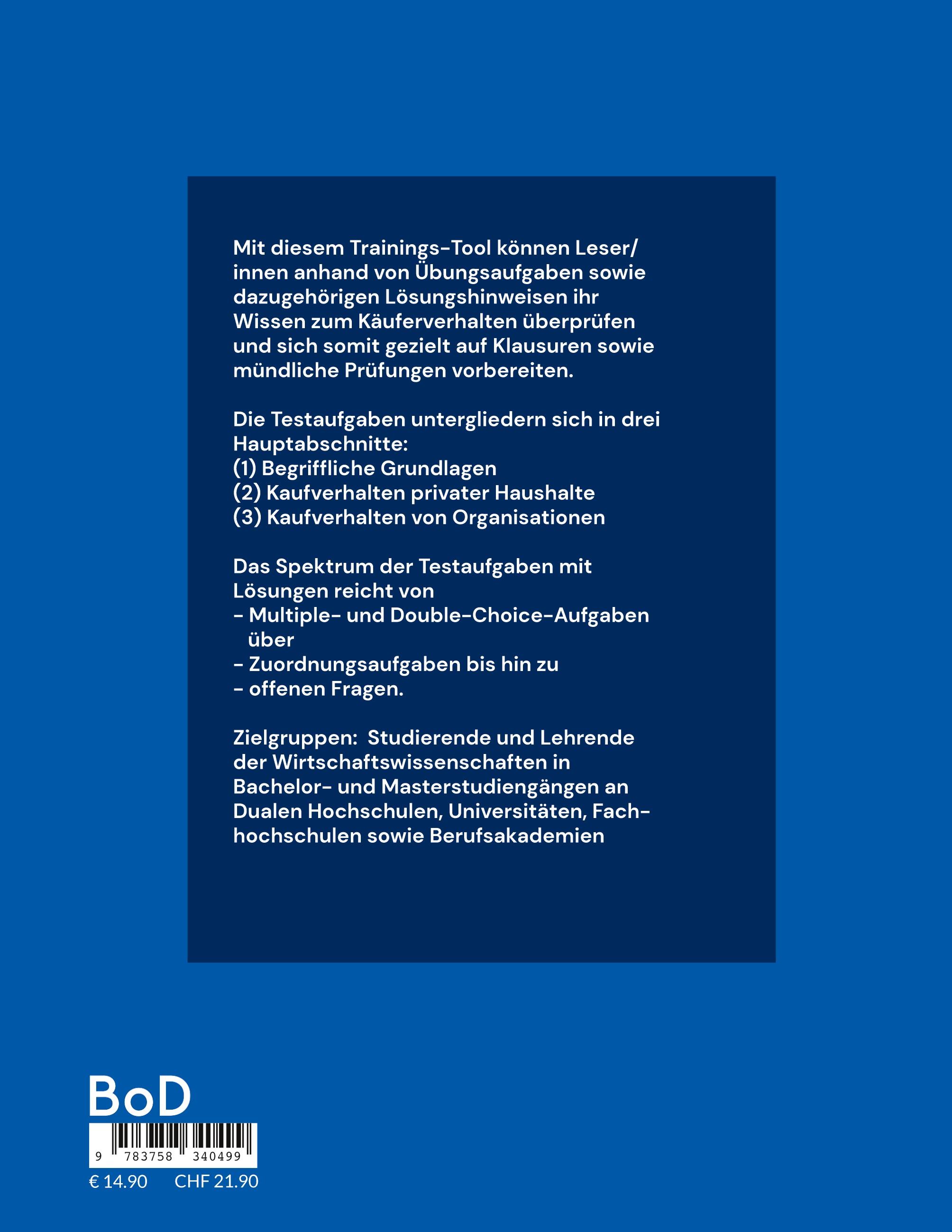 Rückseitencover Käuferverhalten - Arbeitsbuch