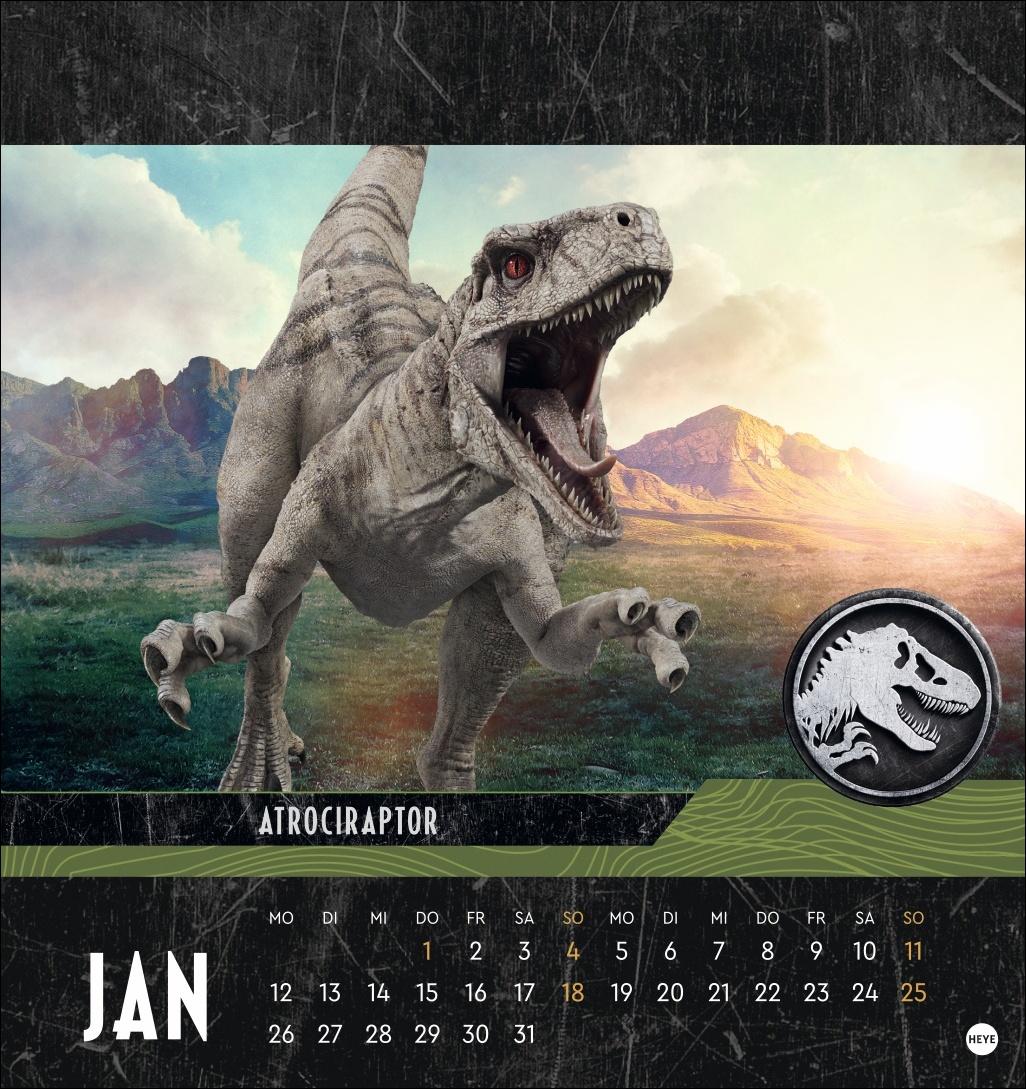 Beispielinhalt (Bild) Jurassic World Postkartenkalender 2026