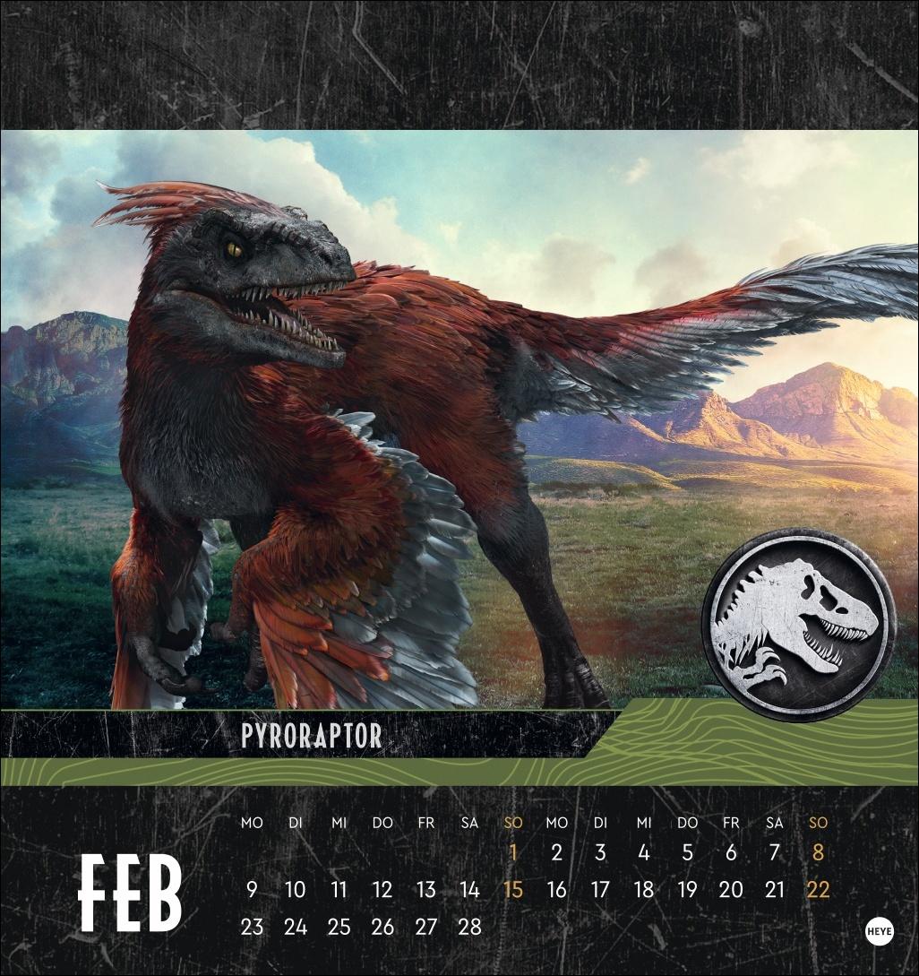 Beispielinhalt (Bild) Jurassic World Postkartenkalender 2026