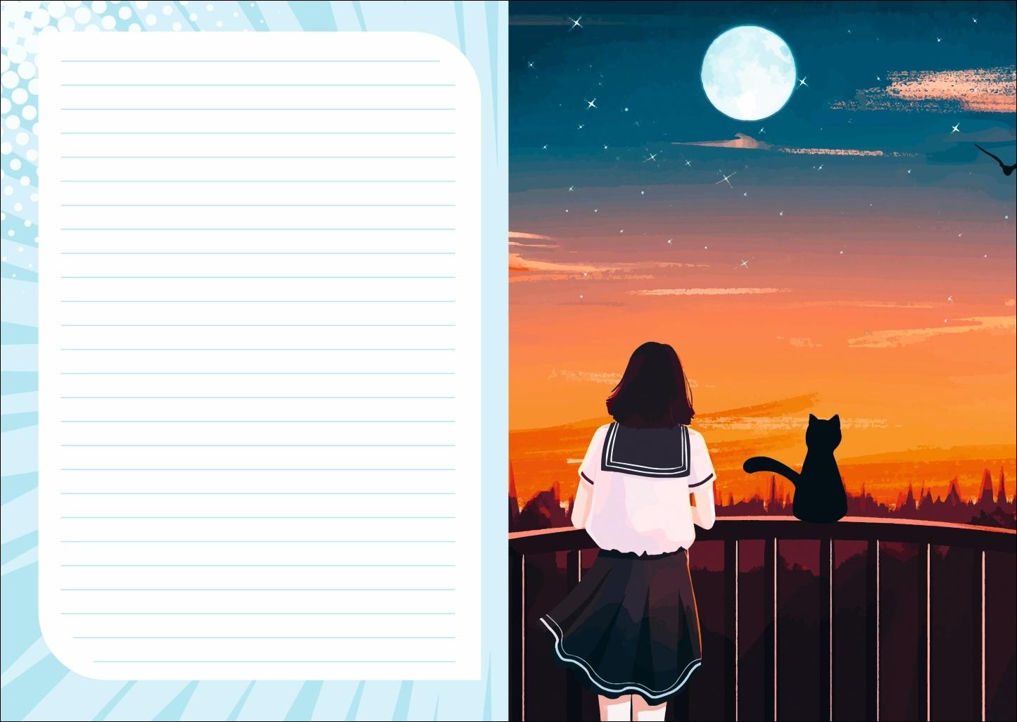 Beispielinhalt (Bild) Manga Schülerkalender A5 2025/2026 - 17 Monate ab August 2025