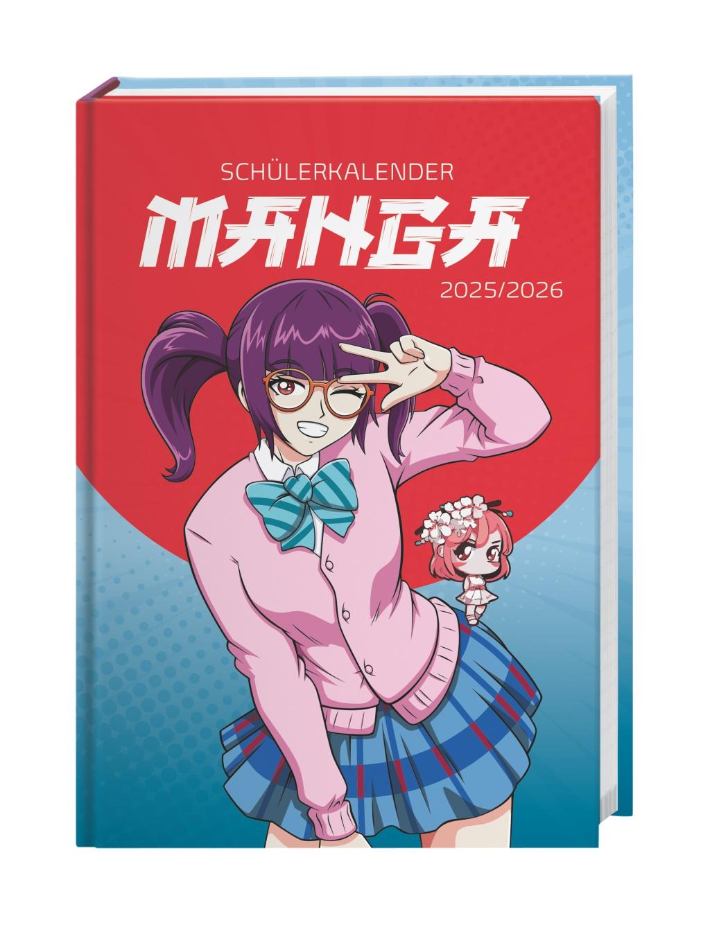 Vorderes Coverbild Manga Schülerkalender A5 2025/2026 - 17 Monate ab August 2025