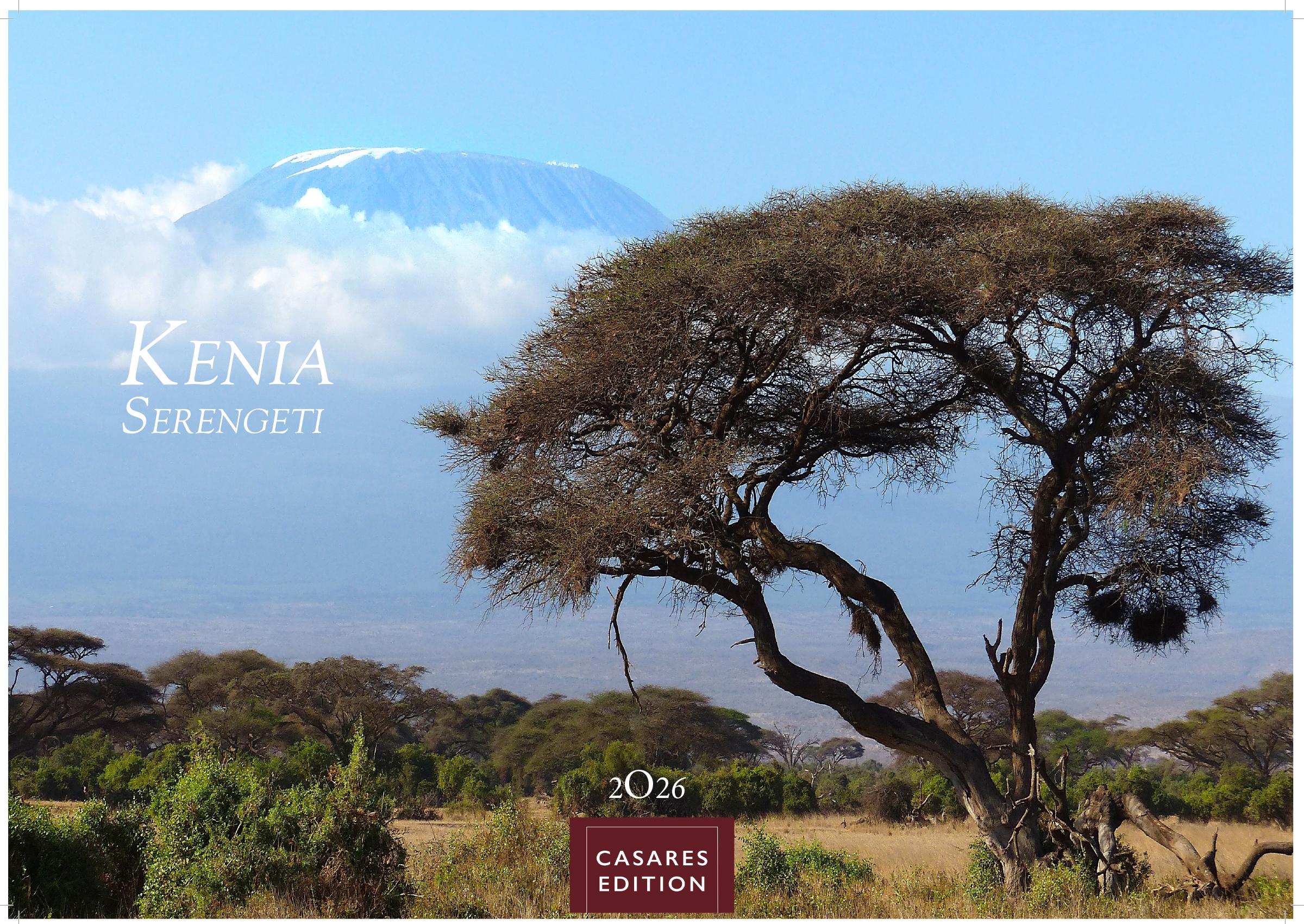 Vorderes Coverbild Kenia & Serengheti Kalender 2026 - Wandkalender | Fotokalender Afrika 24x35cm - Wunderschöne Tierkalender- und Naturschutzfotos.