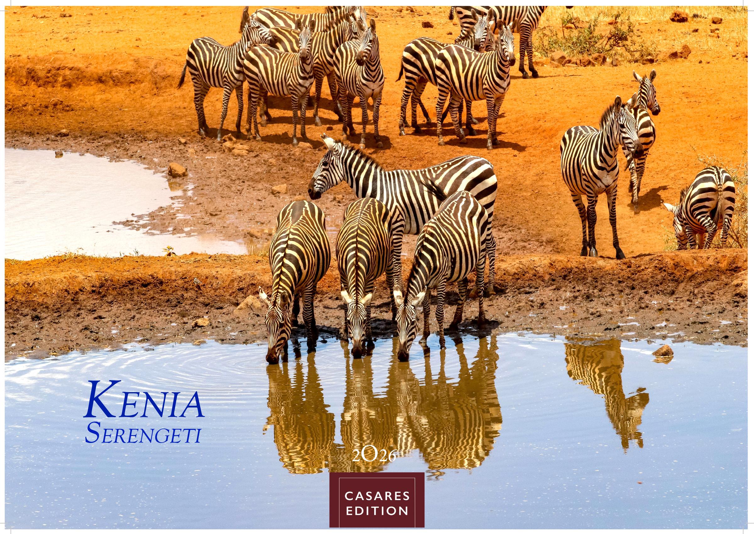Vorderes Coverbild Kenia & Serengheti Kalender 2026 - Wandkalender | Fotokalender Afrika 35x50cm - Wunderschöne Tierkalender- und Naturschutzfotos.