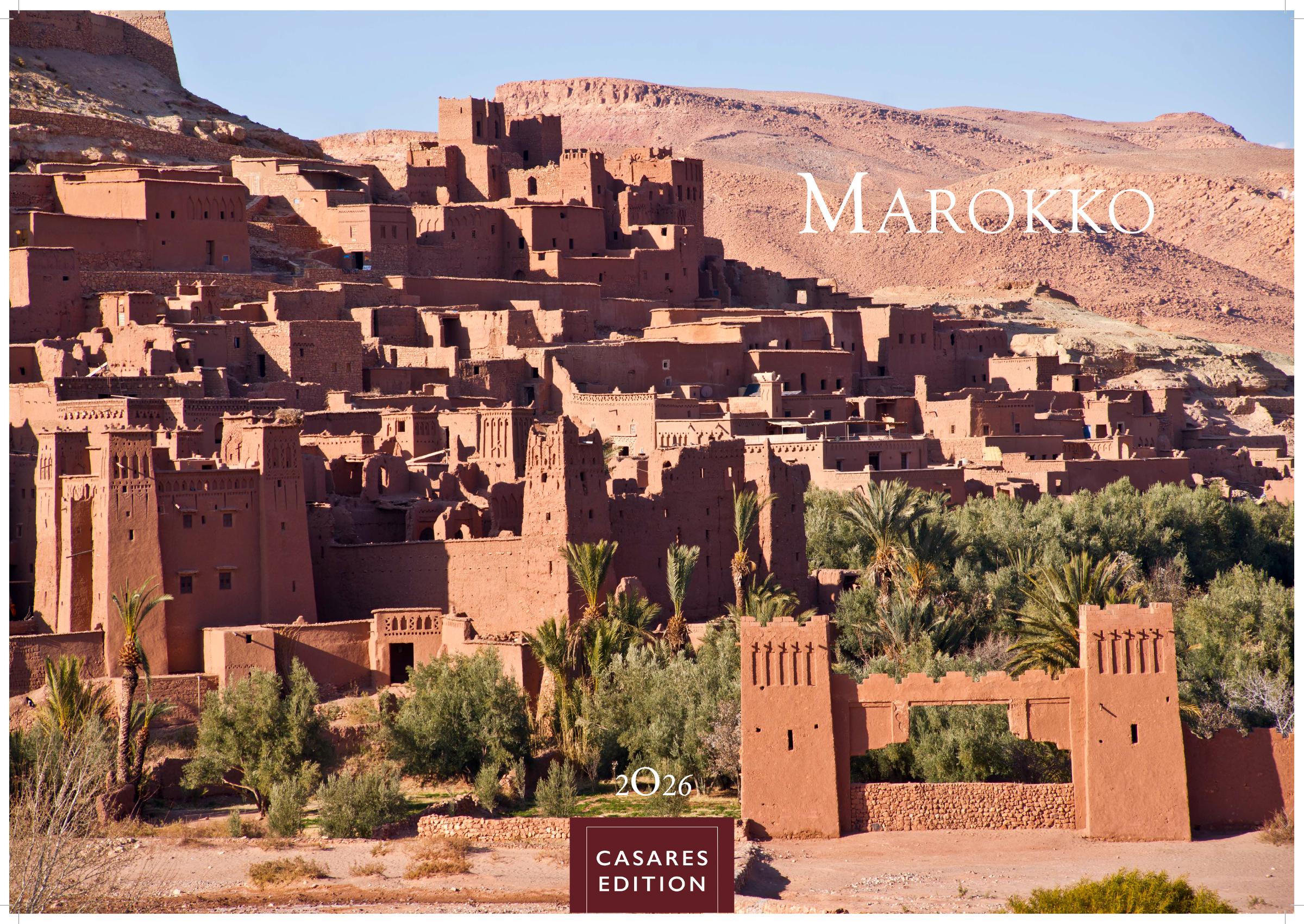 Vorderes Coverbild Marokko Kalender 2026 35x50 cm - Hochwertiger Wandkalender für das Jahr 2026 mit beeindruckenden Bildern aus Marokko.