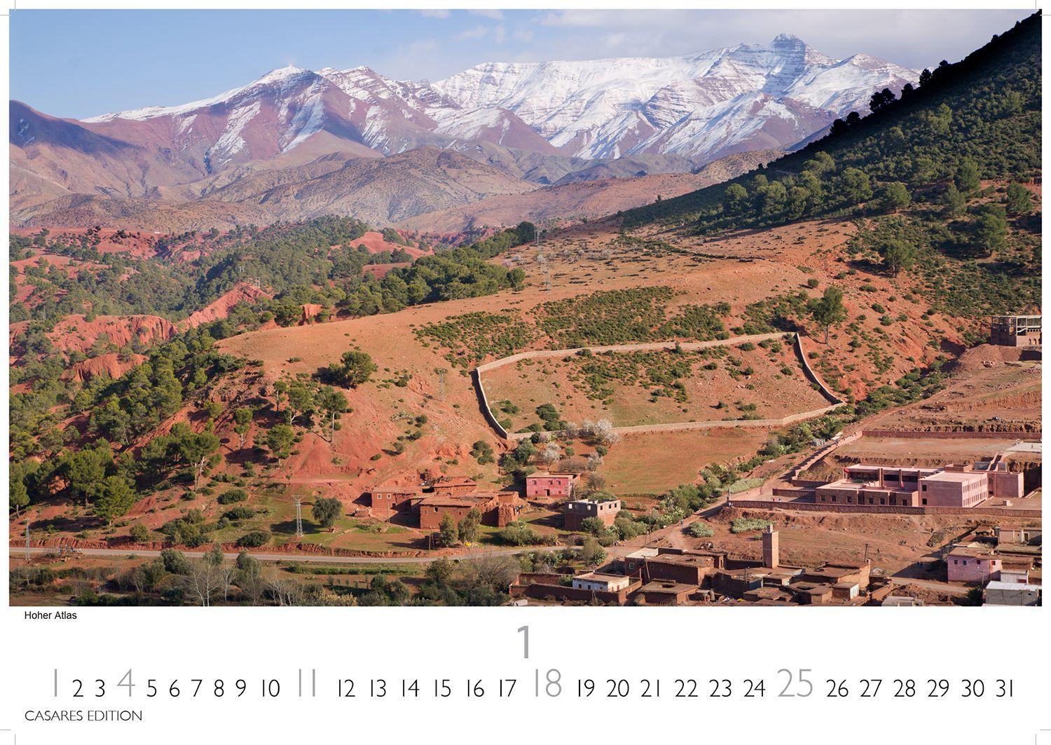 Beispielinhalt (Bild) Marokko Kalender 2026 - Wandkalender | Fotokalender Afrika 24x35 cm - Hochwertiger . für das Jahr 2026 - mit beeindruckenden Bildern aus Marokko.