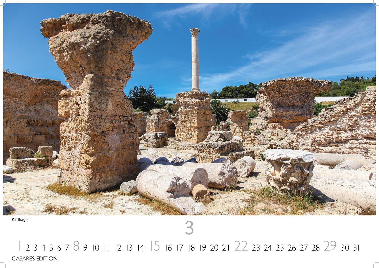 Beispielinhalt (Bild) Tunesien Kalender 2026 - Wandkalender | Fotokalender Afrika 24x35 cm: Hochwertige Fotos, die die Kultur, Landschaften und Sehenswürdigkeiten Tunesiens zeigen.