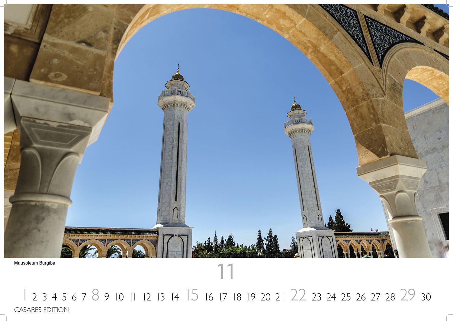 Beispielinhalt (Bild) Tunesien Kalender 2026 - Wandkalender | Fotokalender Afrika 24x35 cm: Hochwertige Fotos, die die Kultur, Landschaften und Sehenswürdigkeiten Tunesiens zeigen.