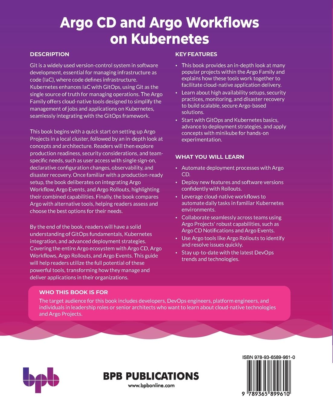 Rückseitencover Argo CD and Argo Workflows on Kubernetes