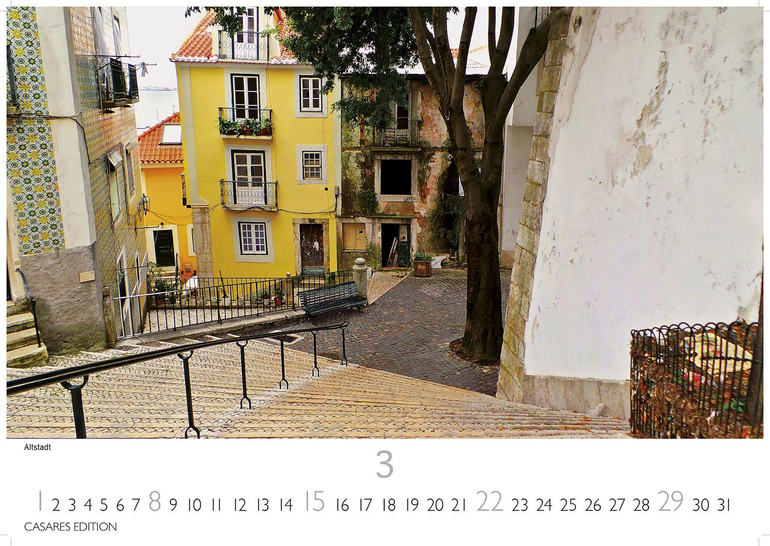 Beispielinhalt (Bild) Lissabon Kalender 2026 - Wandkalender | Fotokalender Portugal 24x35 cm - Atemberaubende Fotos dieser schönen Stadt