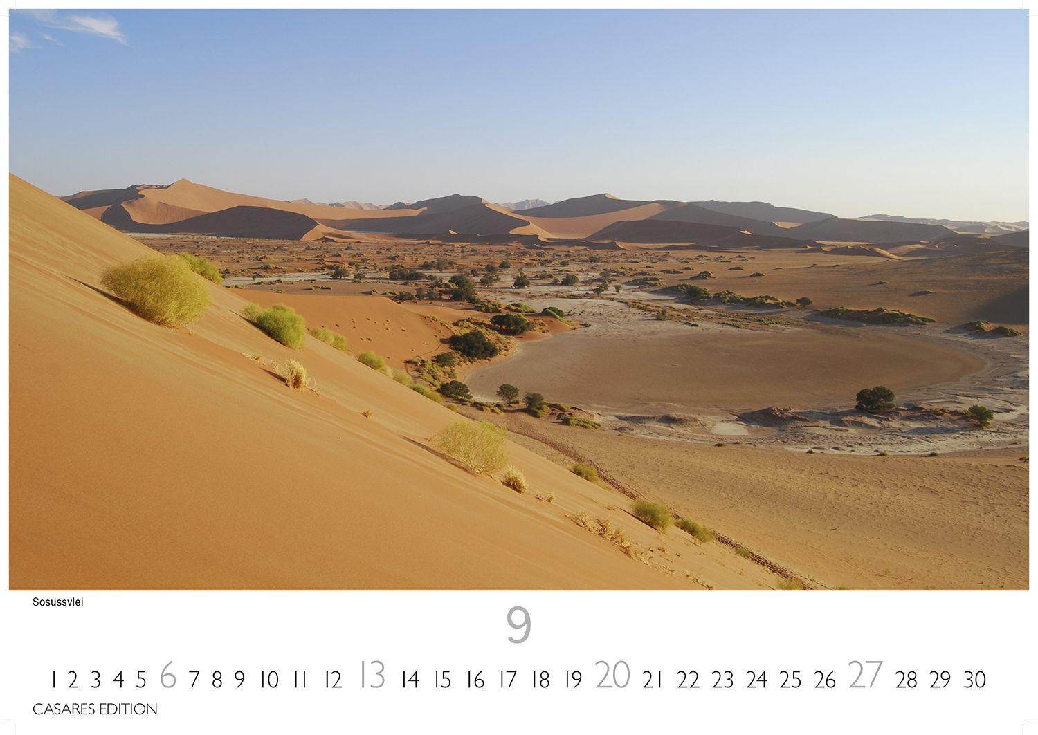 Beispielinhalt (Bild) Namibia Kalender 2026 - Wandkalender | Fotokalender Afrika 24x35 cm - . mit atemberaubenden Landschaftsfotos und der Tierwelt.