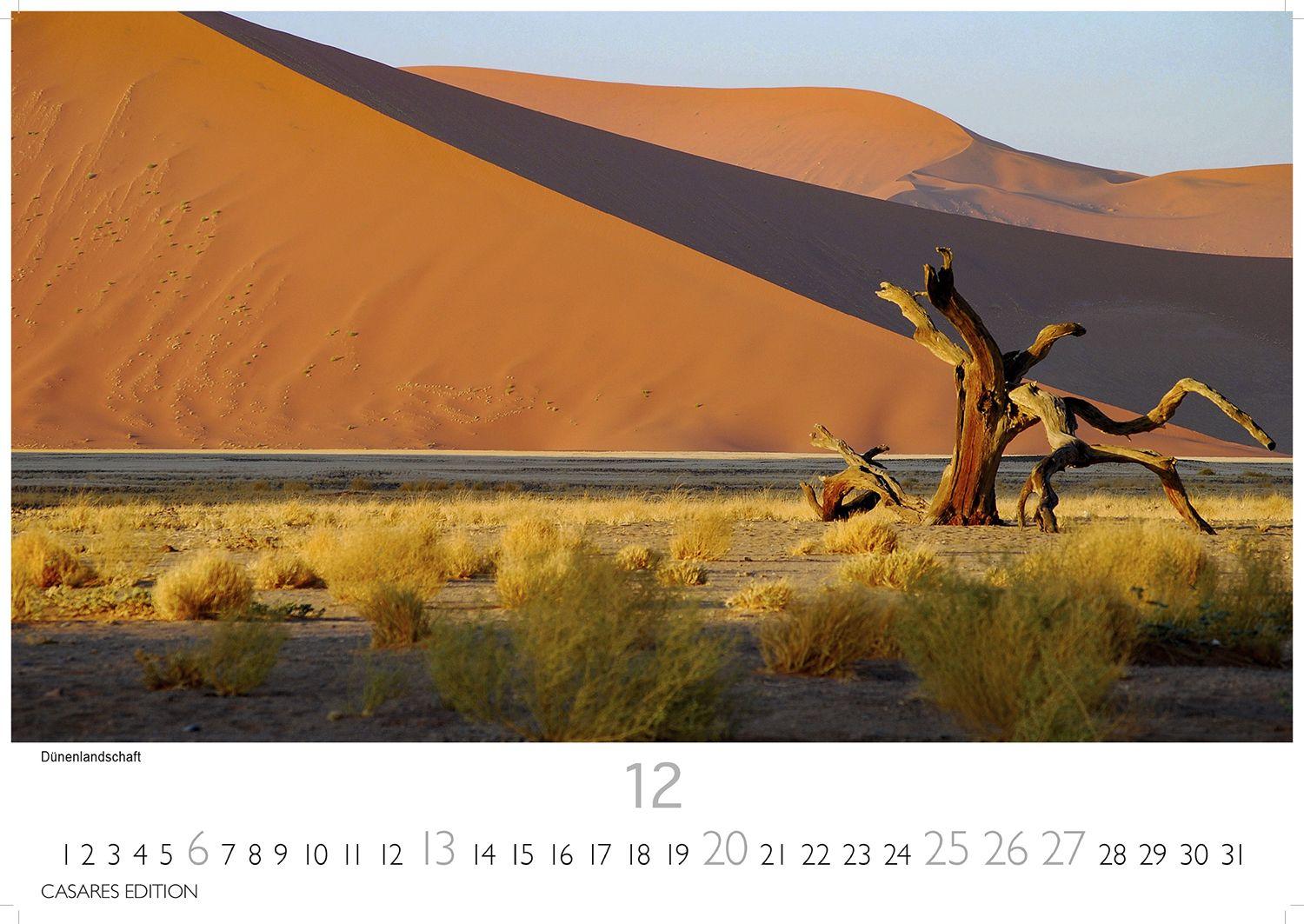 Beispielinhalt (Bild) Namibia Kalender 2026 - Wandkalender | Fotokalender Afrika 24x35 cm - . mit atemberaubenden Landschaftsfotos und der Tierwelt.