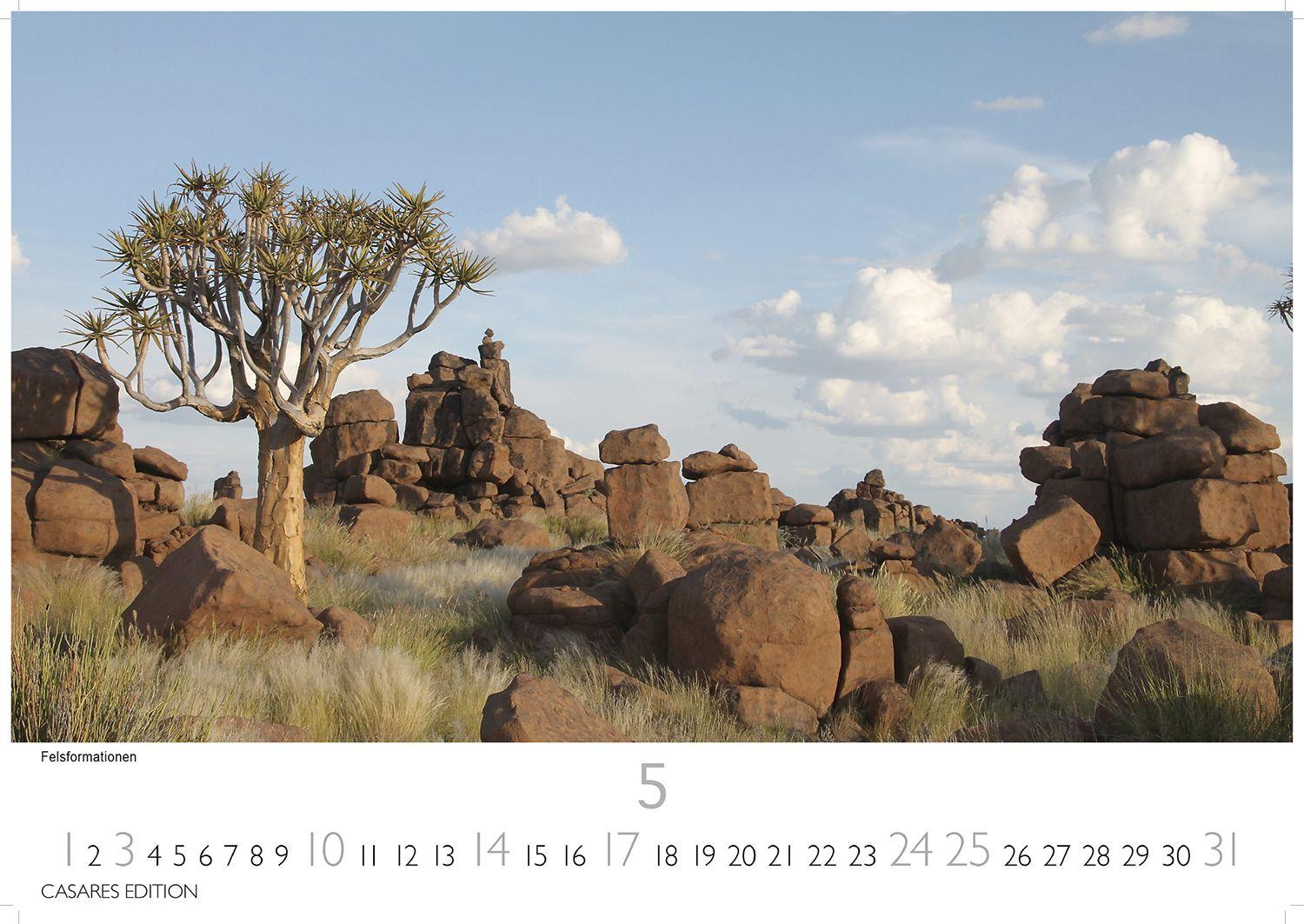 Beispielinhalt (Bild) Namibia Kalender 2026 - Wandkalender | Fotokalender Afrika 35x50 cm - . mit atemberaubenden Landschaftsfotos und der Tierwelt.