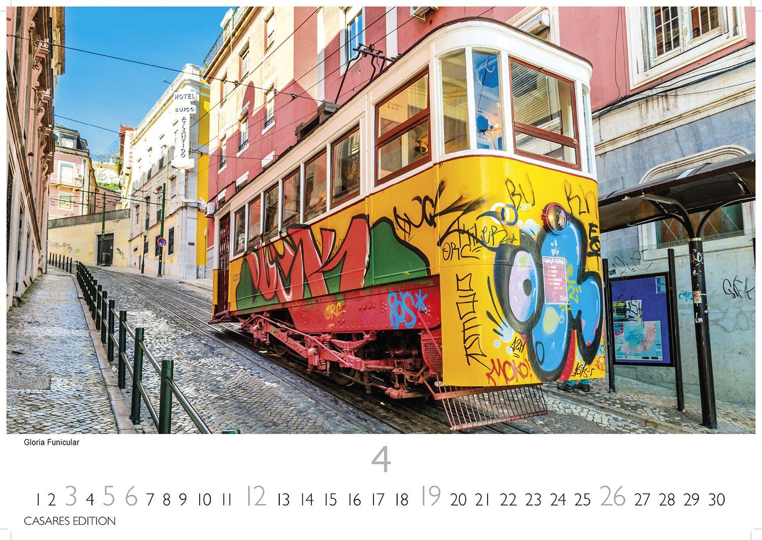 Beispielinhalt (Bild) Lissabon Kalender 2026 - Wandkalender | Fotokalender Portugal 35x50cm - Atemberaubende Fotos dieser schönen Stadt