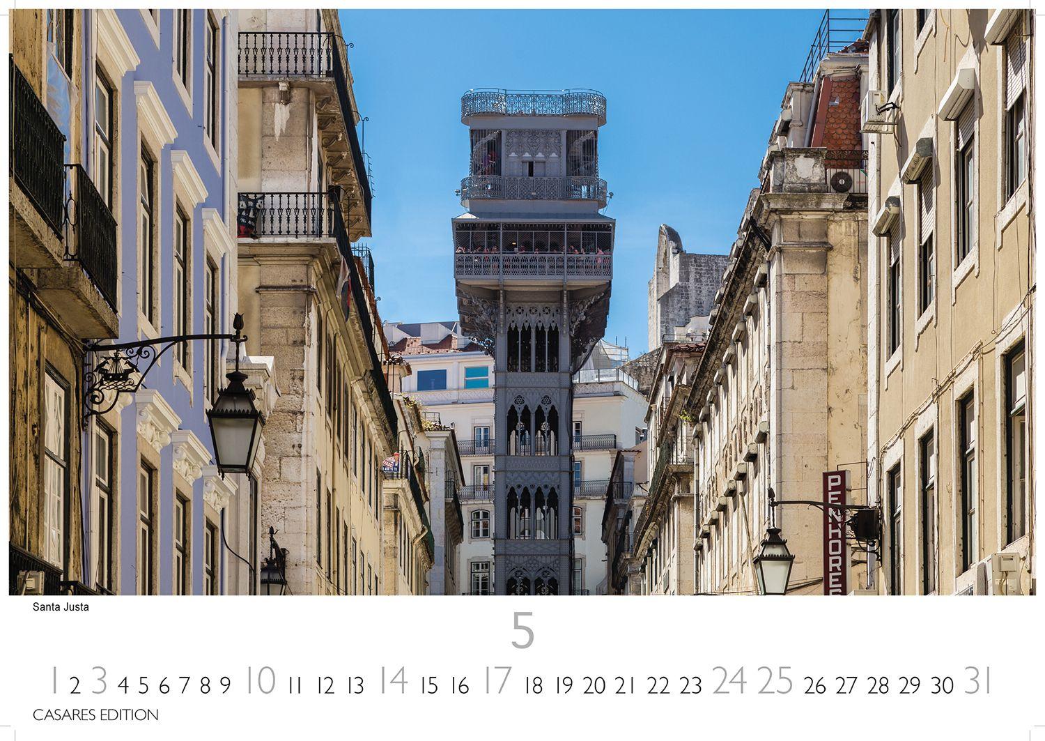 Beispielinhalt (Bild) Lissabon Kalender 2026 - Wandkalender | Fotokalender Portugal 35x50cm - Atemberaubende Fotos dieser schönen Stadt