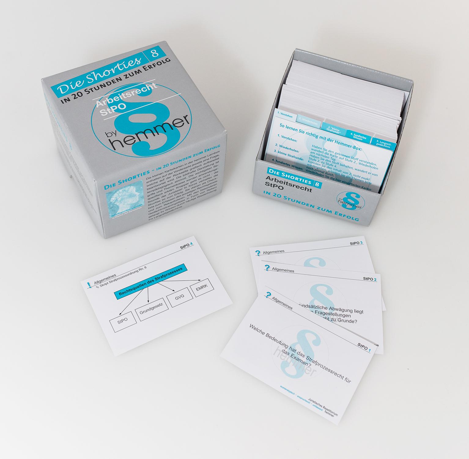 Vorderes Coverbild Shorties Box 8: Arbeitsrecht, Strafprozessordnung (StPO)