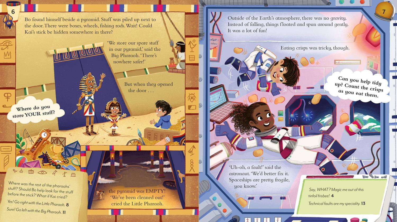 Beispielinhalt (Bild) Pick a Story: A Wizard Astronaut Pyramid Adventure