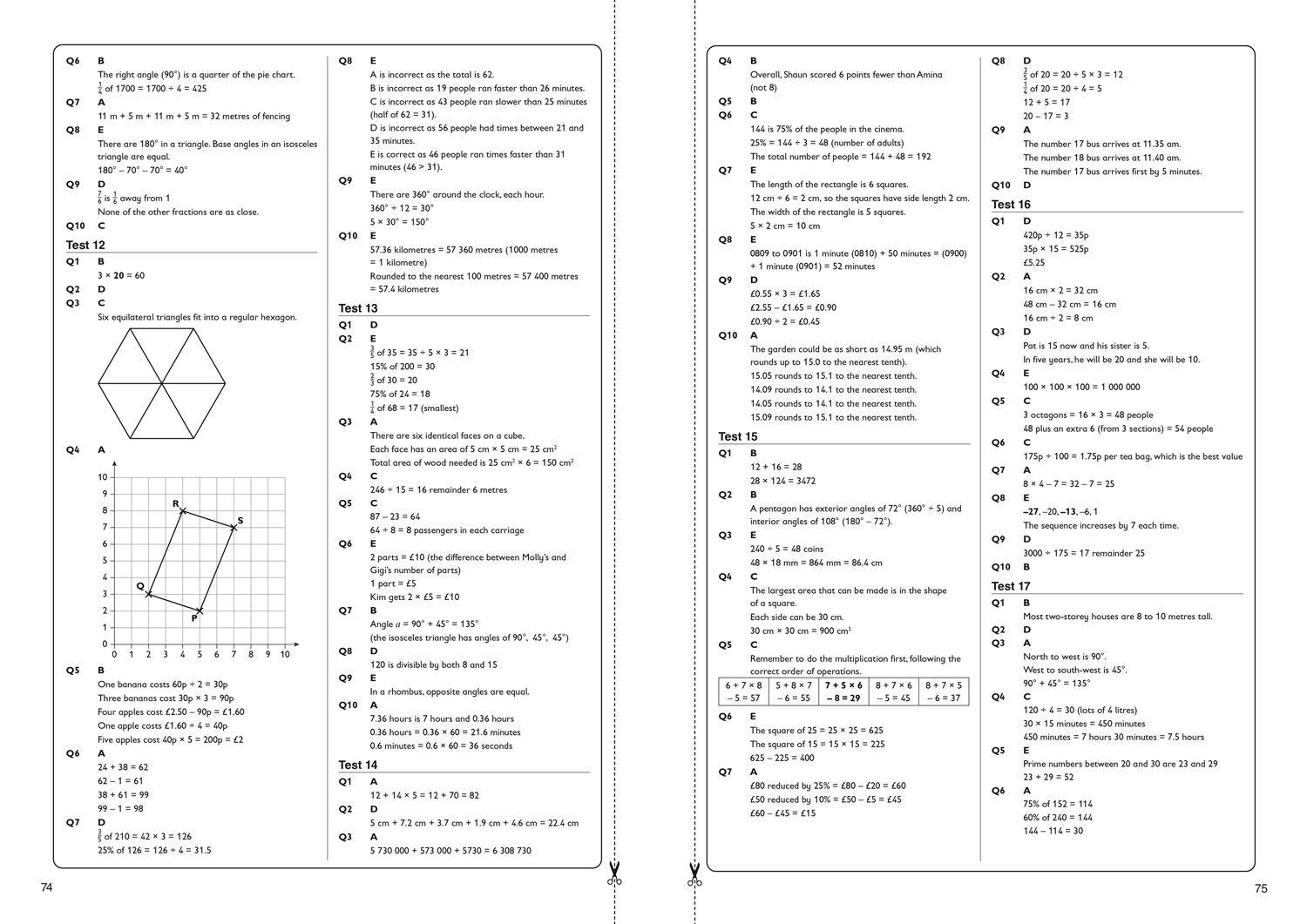 Beispielinhalt (Bild) 11+ Maths Quick Practice Tests Age 10-11 (Year 6) Book 3