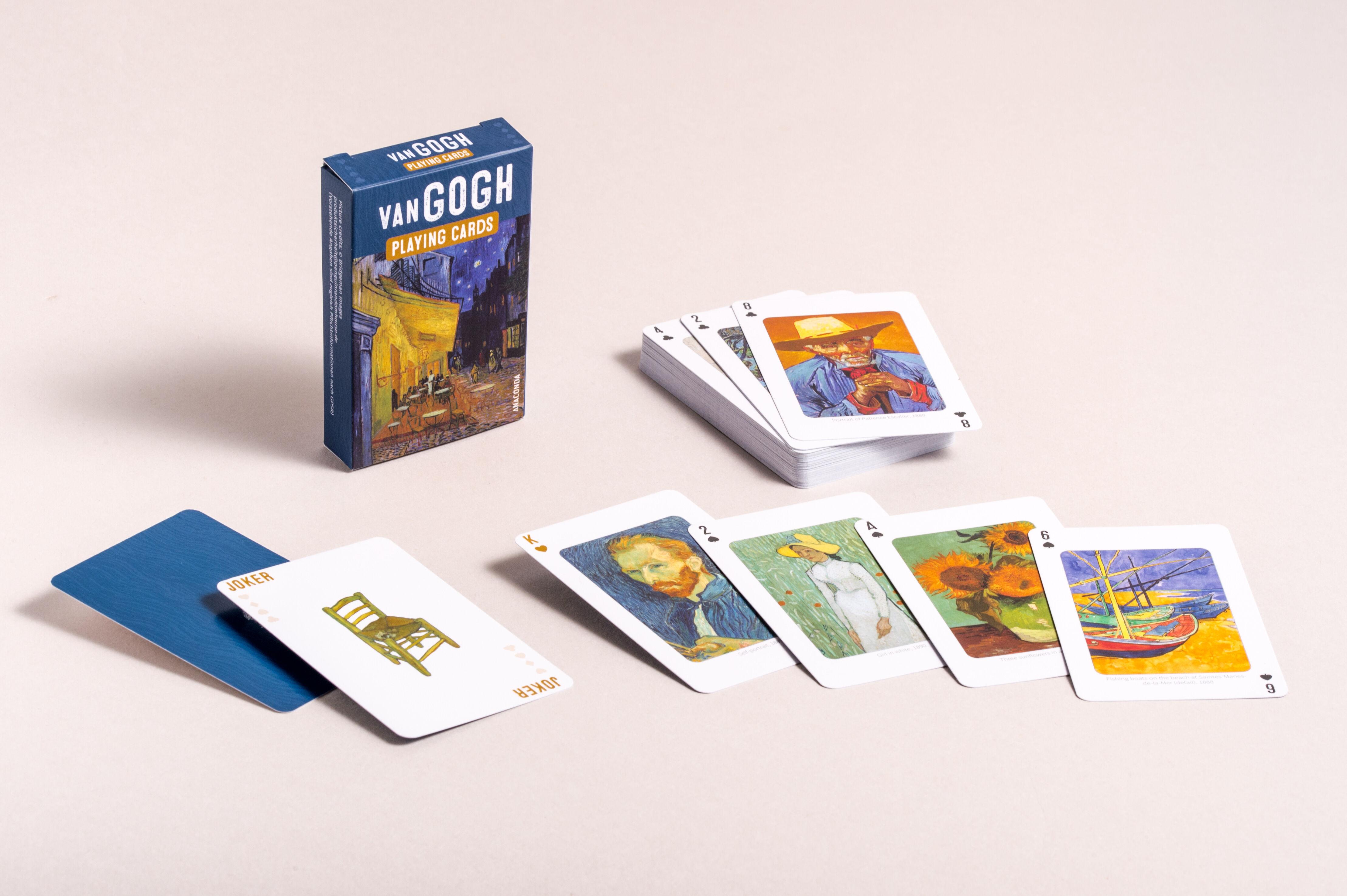 Beispielinhalt (Bild) Kartenspiel Vincent van Gogh. 54 Spielkarten mit 53 Van-Gogh-Motiven