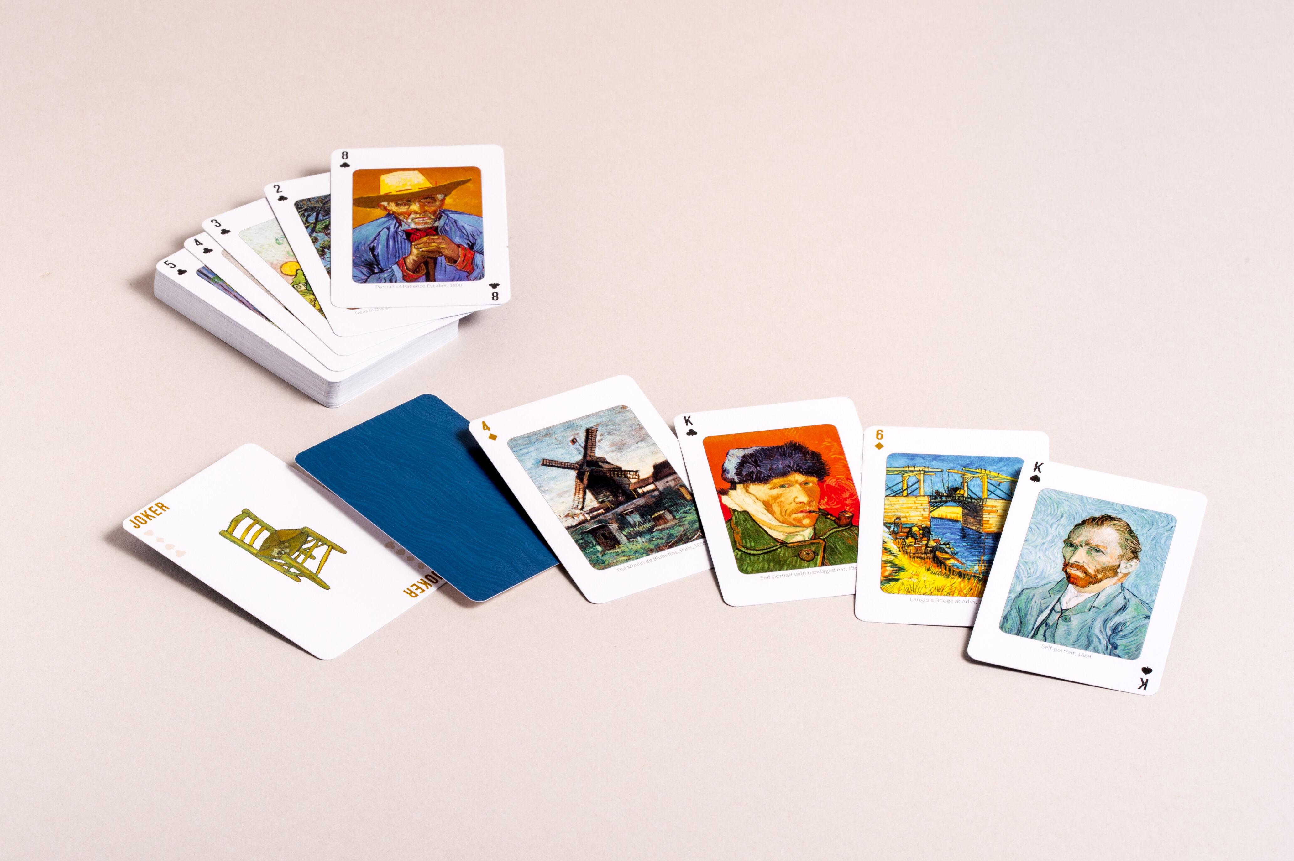 Beispielinhalt (Bild) Kartenspiel Vincent van Gogh. 54 Spielkarten mit 53 Van-Gogh-Motiven