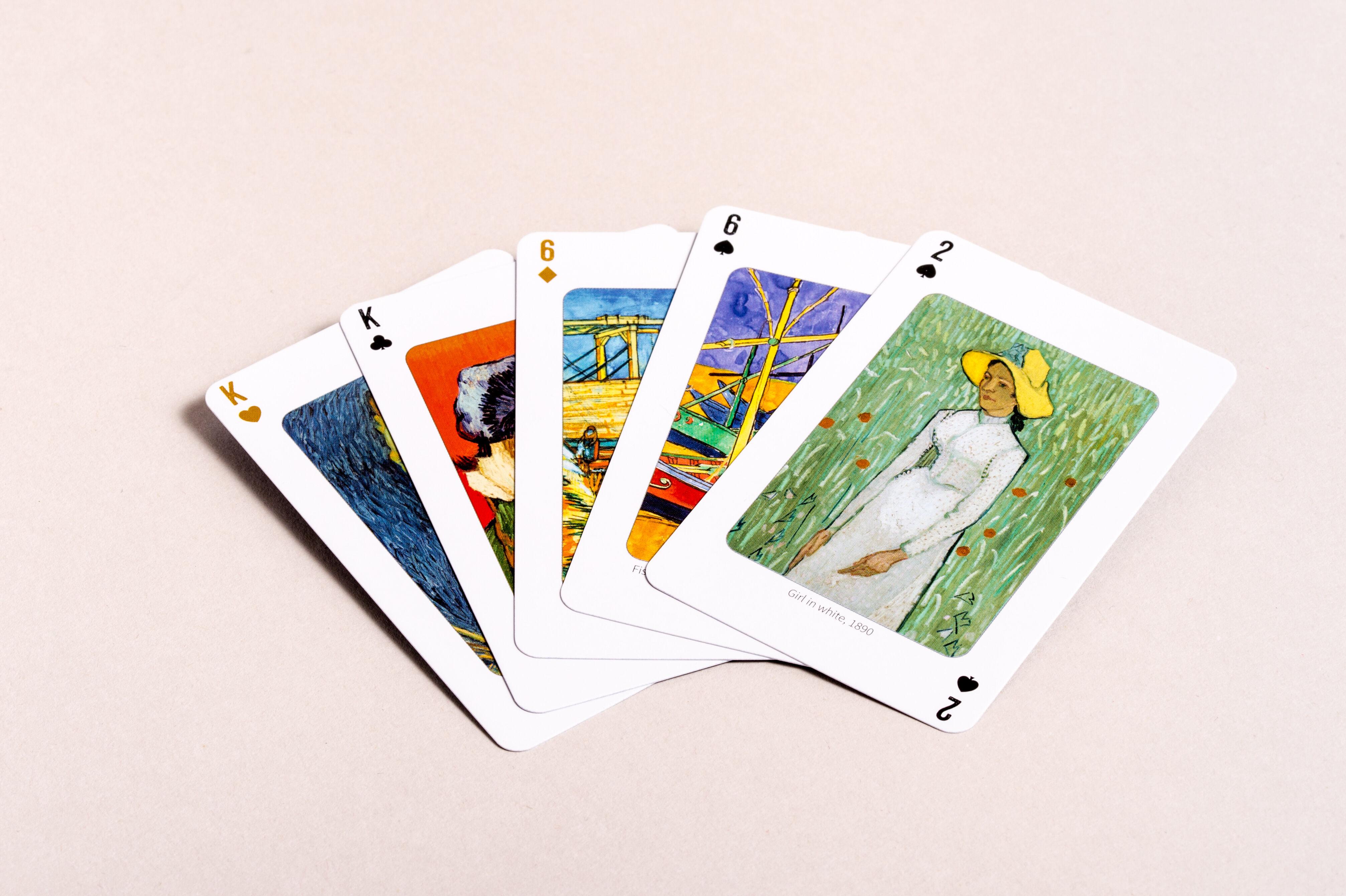 Beispielinhalt (Bild) Kartenspiel Vincent van Gogh. 54 Spielkarten mit 53 Van-Gogh-Motiven