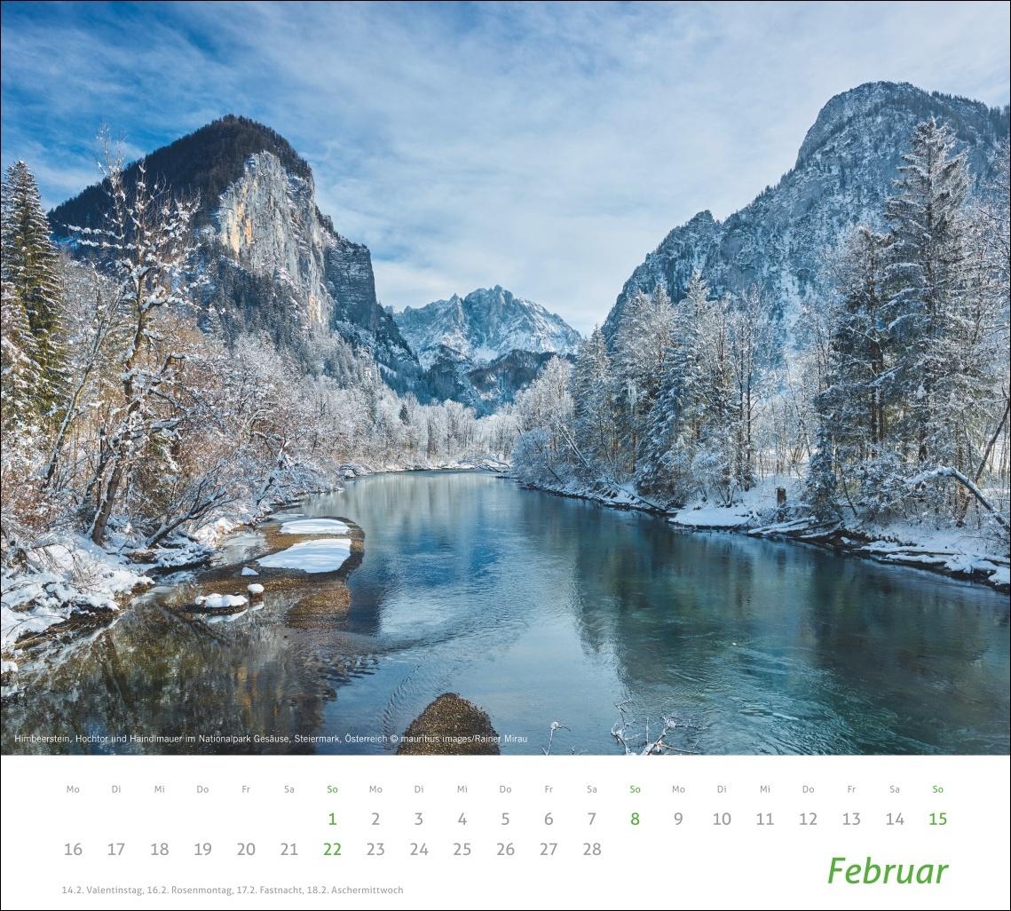 Beispielinhalt (Bild) times&more Alpen Bildkalender 2026
