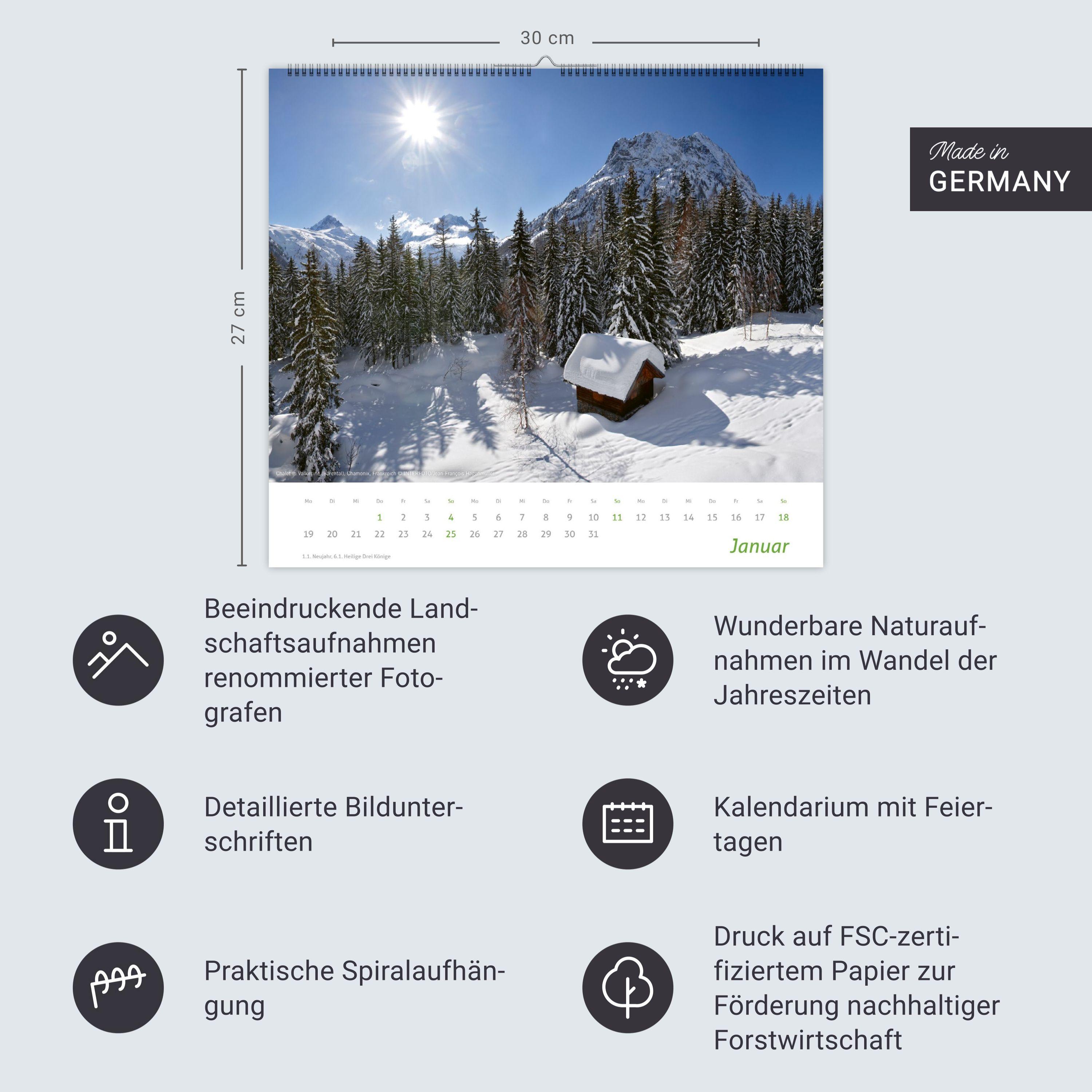 Beispielinhalt (Bild) times&more Alpen Bildkalender 2026