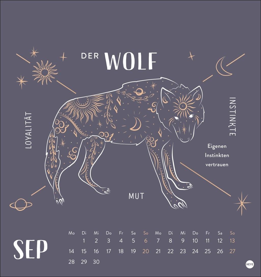 Beispielinhalt (Bild) Krafttiere Postkartenkalender 2026